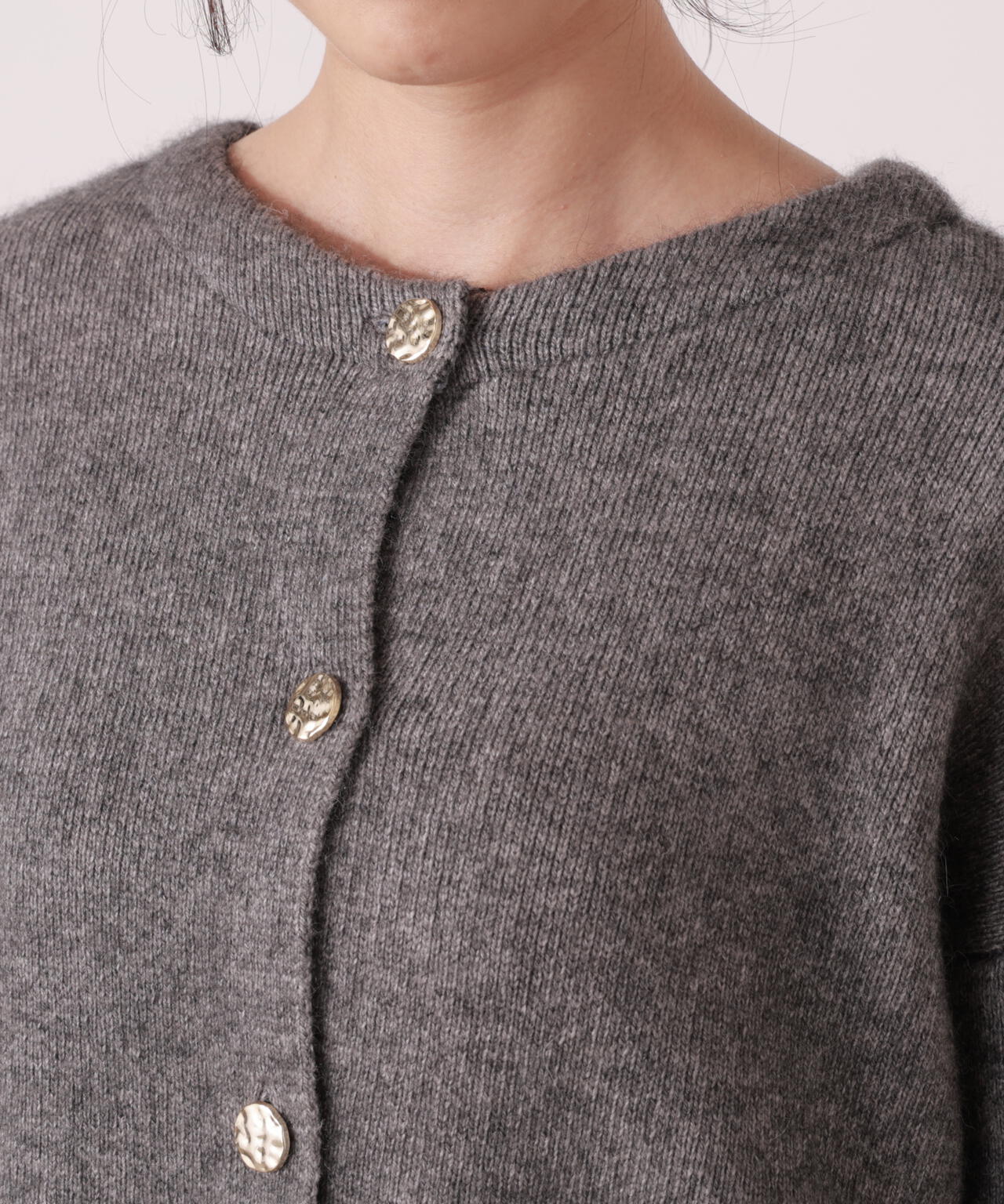 FOX混ダブルフェイスニットカーディガン