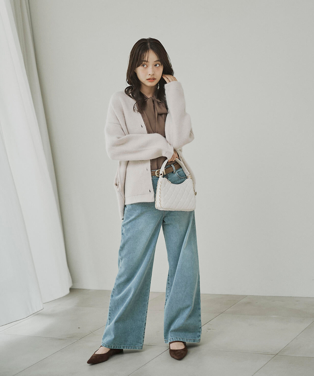 FOX混ダブルフェイスニットカーディガン | PROPORTION BODY