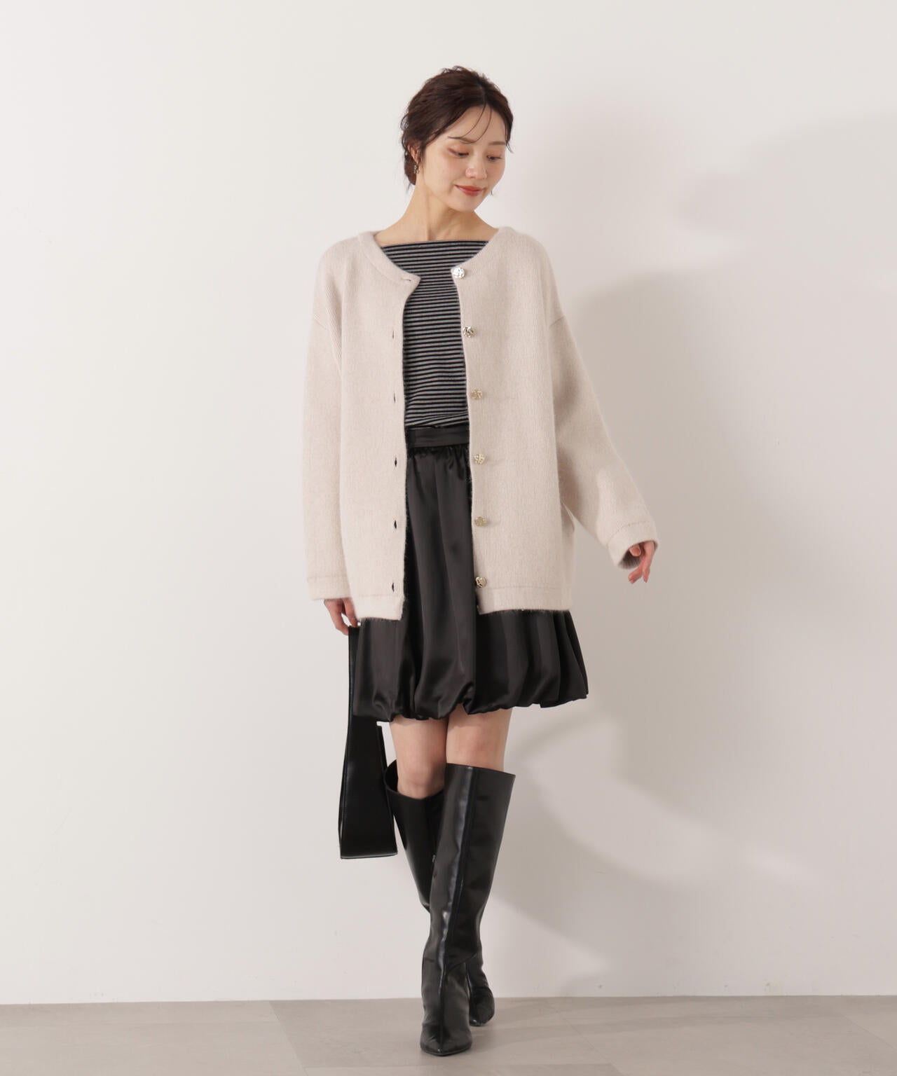 FOX混ダブルフェイスニットカーディガン | PROPORTION BODY DRESSING