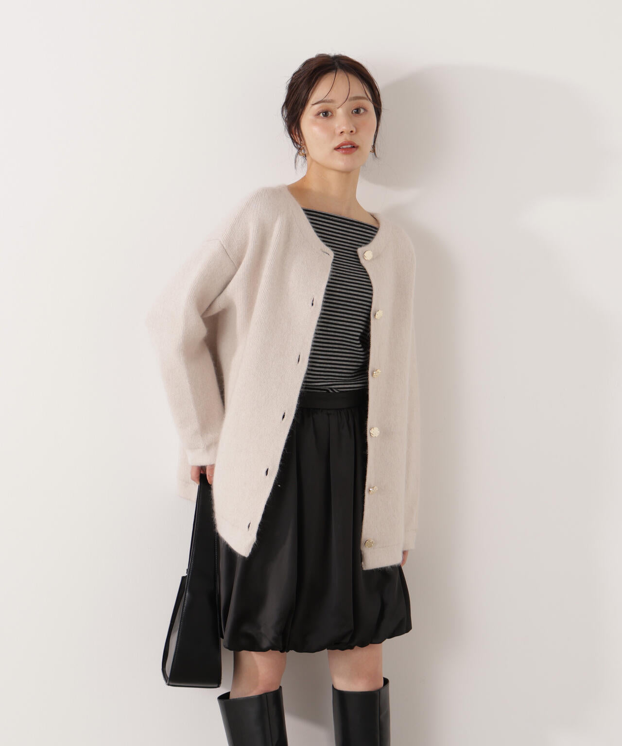 FOX混ダブルフェイスニットカーディガン | PROPORTION BODY DRESSING