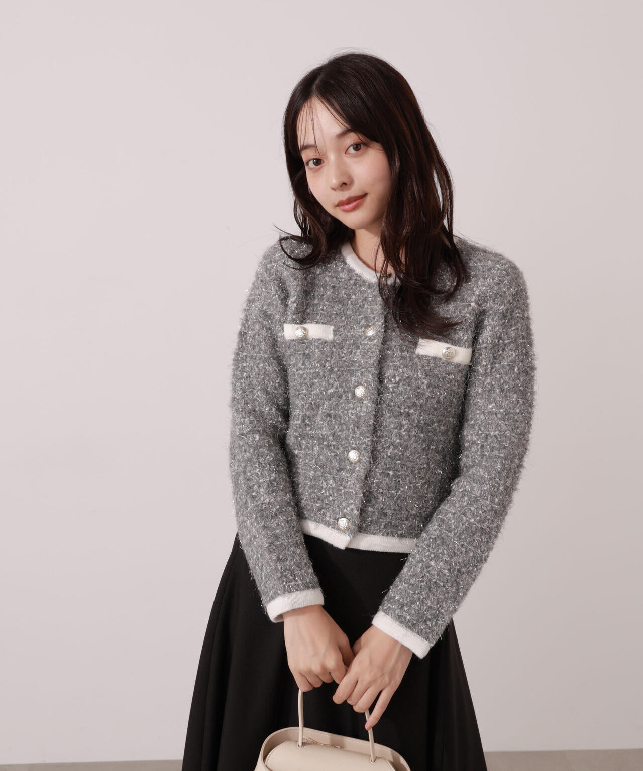 ファンシーツイード風ニットカーディガン | PROPORTION BODY DRESSING