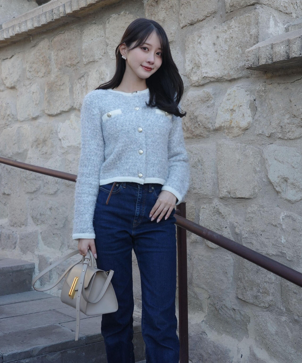 ファンシーツイード風ニットカーディガン | PROPORTION BODY DRESSING