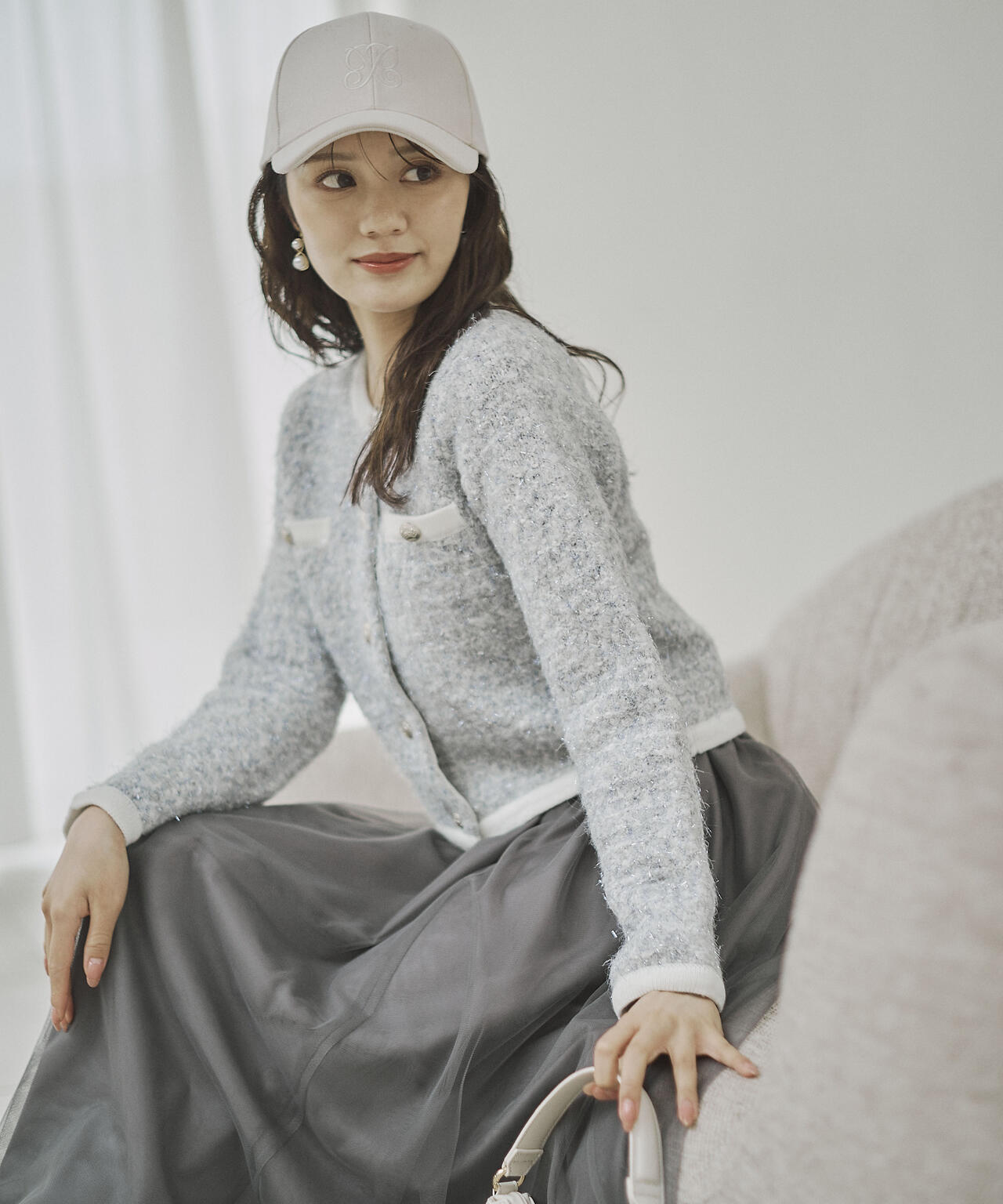 ファンシーツイード風ニットカーディガン | PROPORTION BODY