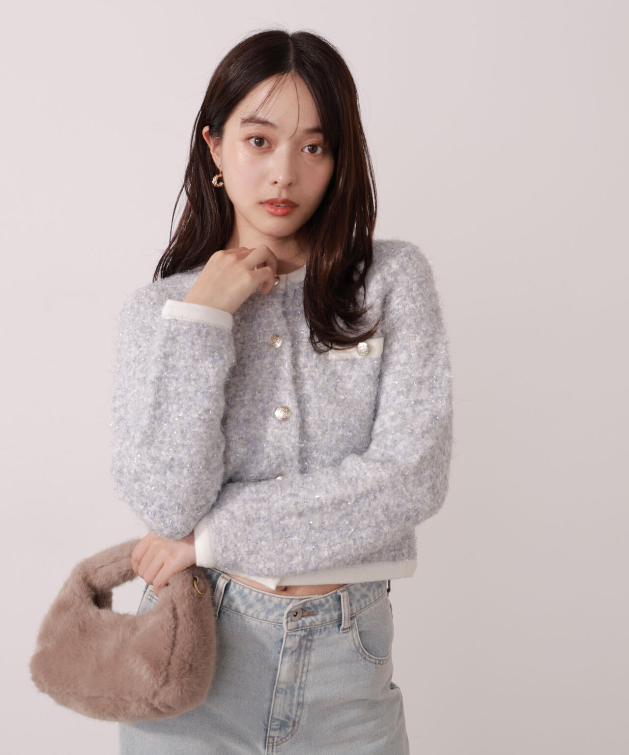 ファンシーツイード風ニットカーディガン | PROPORTION BODY DRESSING