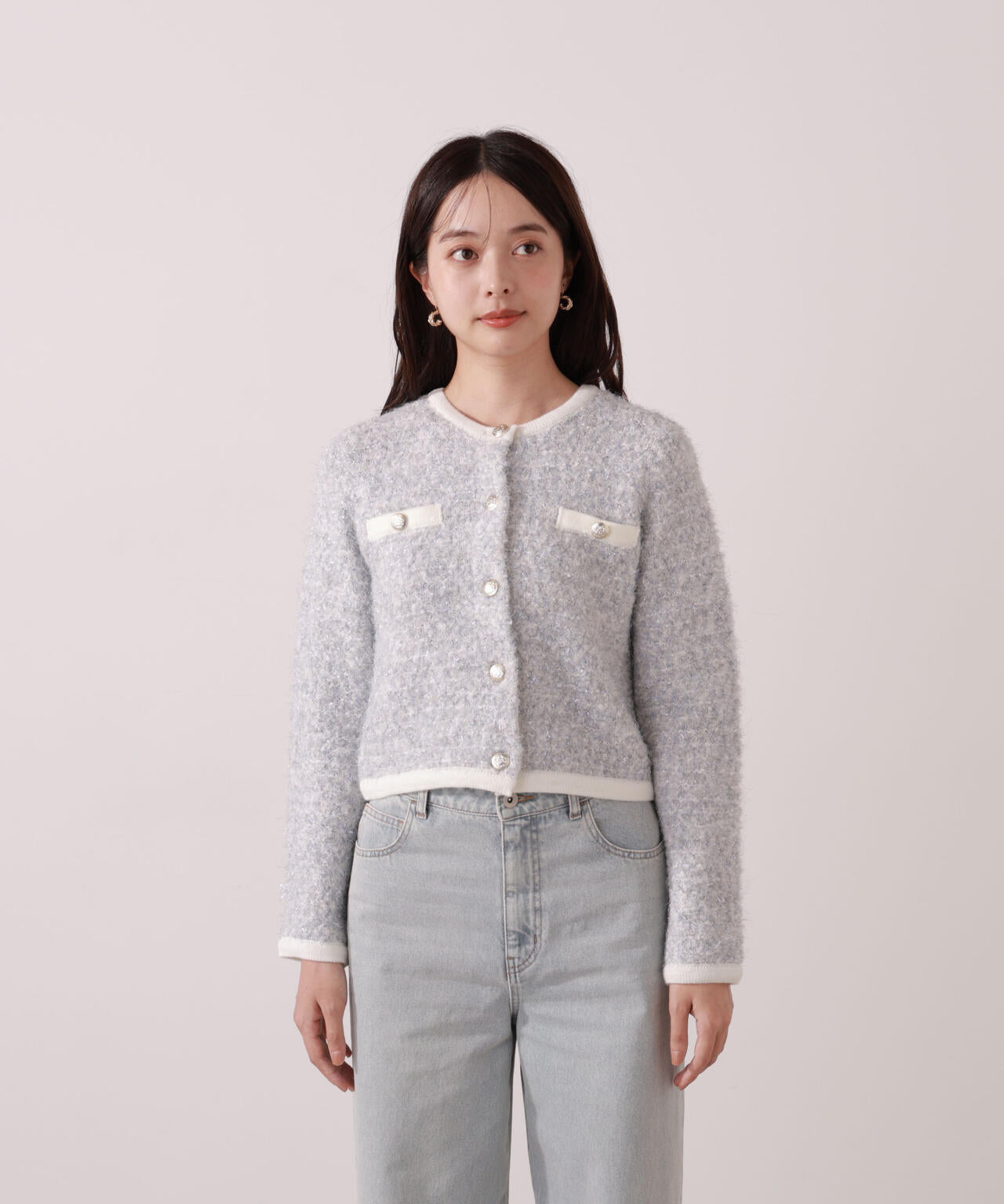 ファンシーツイード風ニットカーディガン | PROPORTION BODY DRESSING