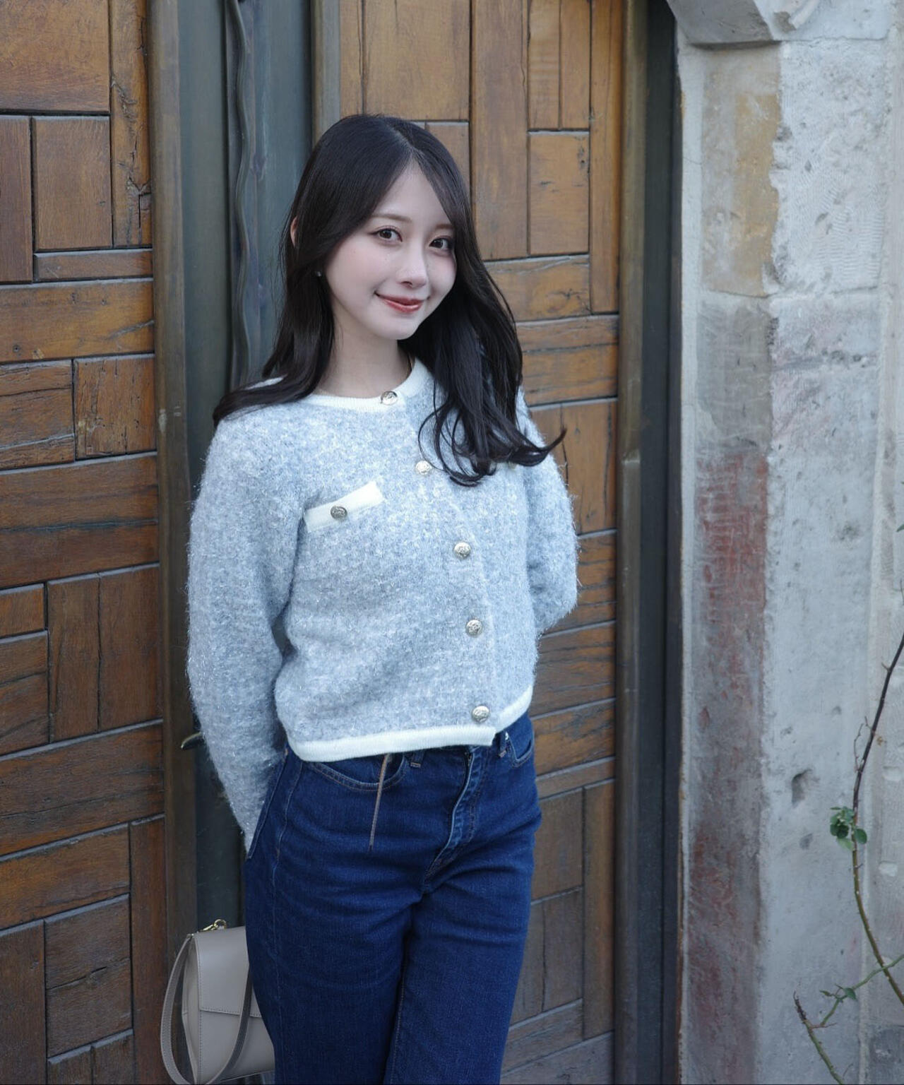 ファンシーツイード風ニットカーディガン | PROPORTION BODY