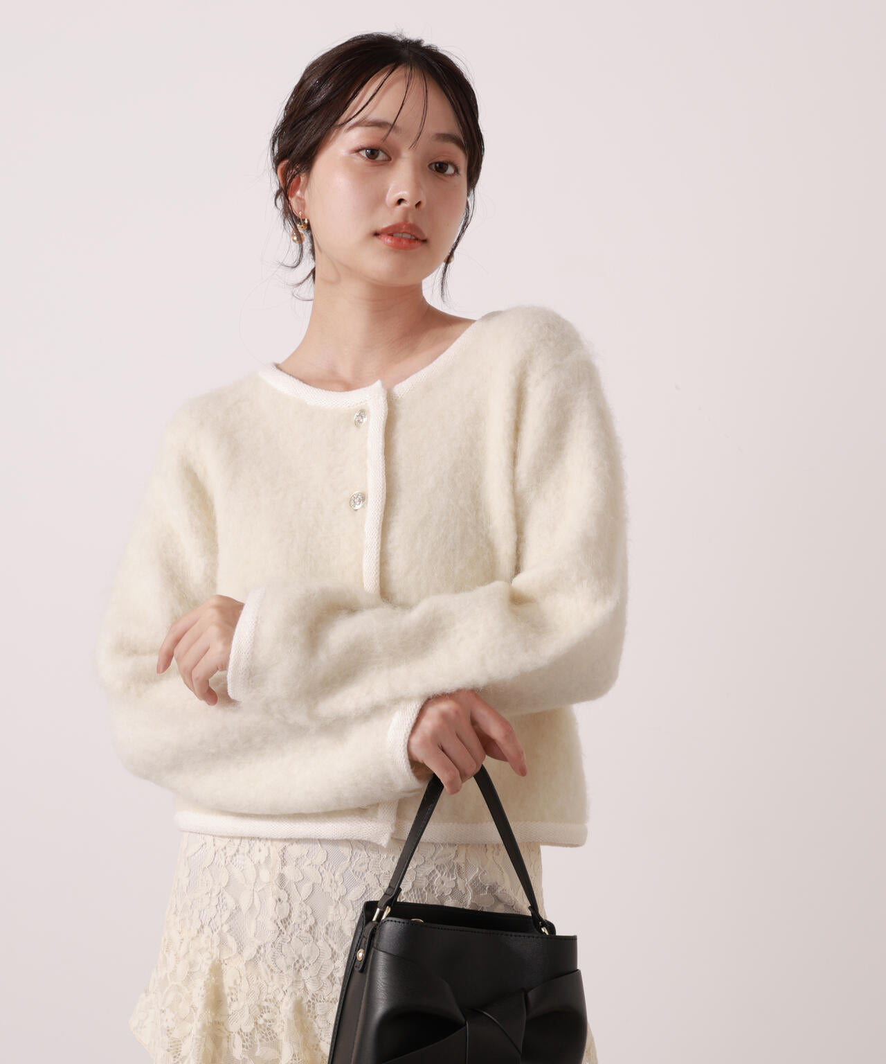 【青島心さん着用】シャギーニットジャケット