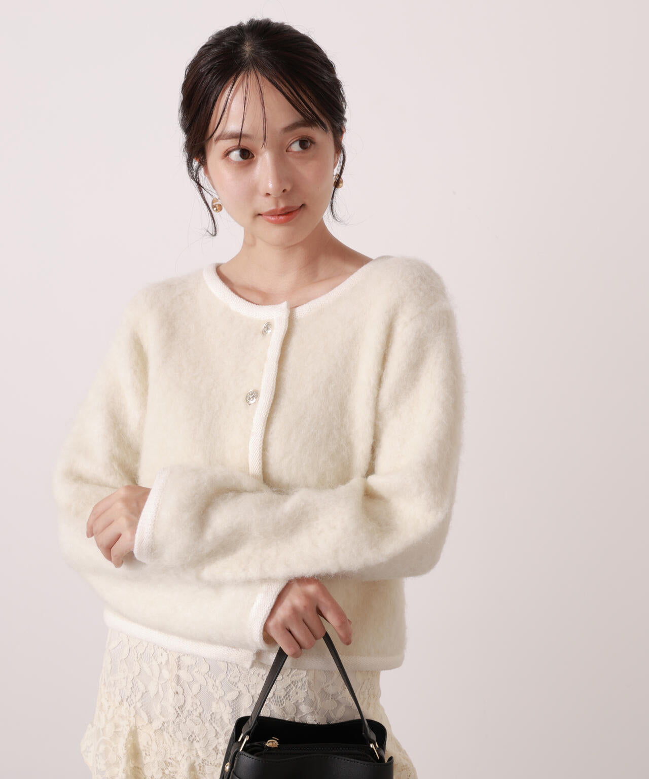 【青島心さん着用】シャギーニットジャケット