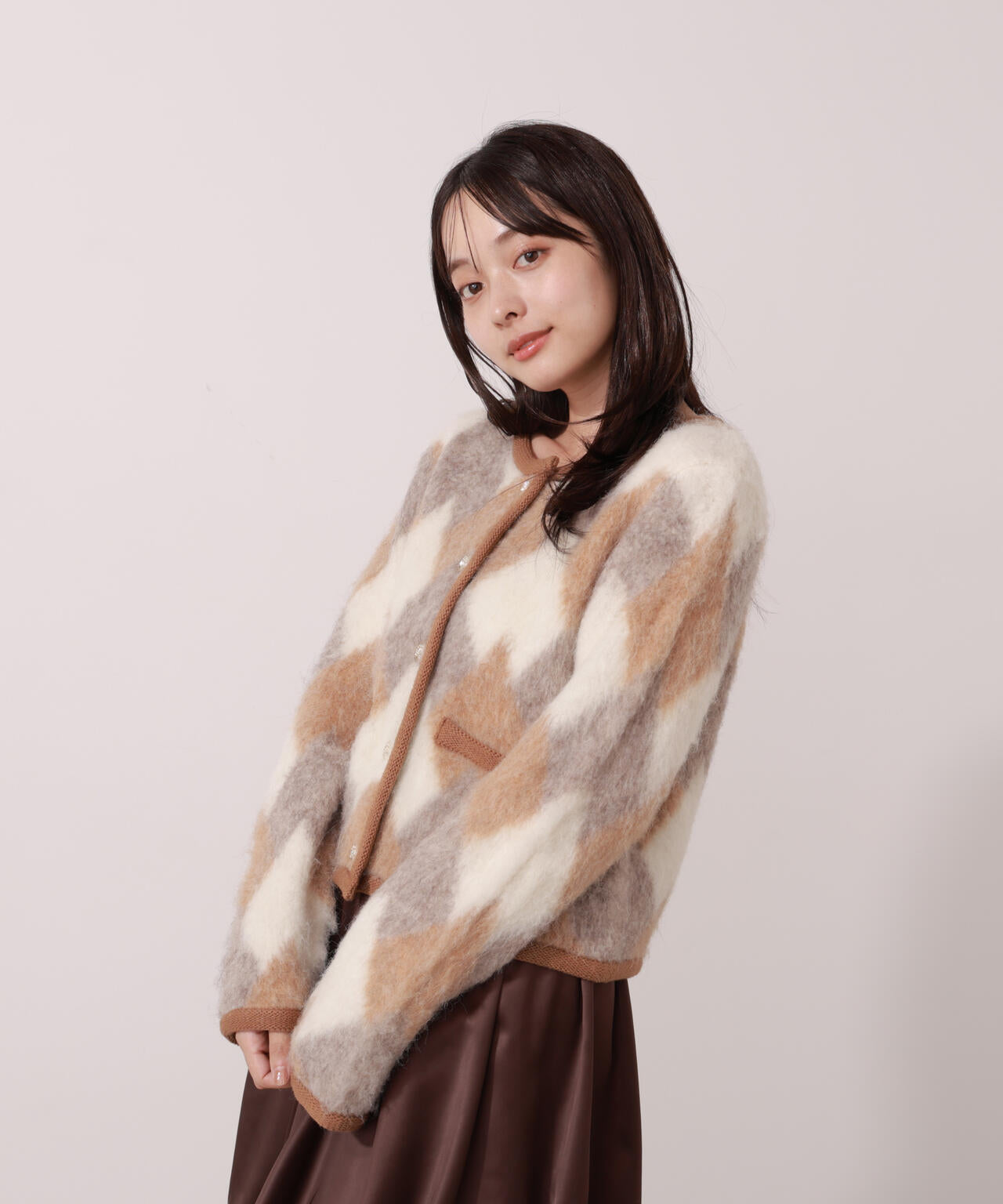 【青島心さん着用】シャギーニットジャケット