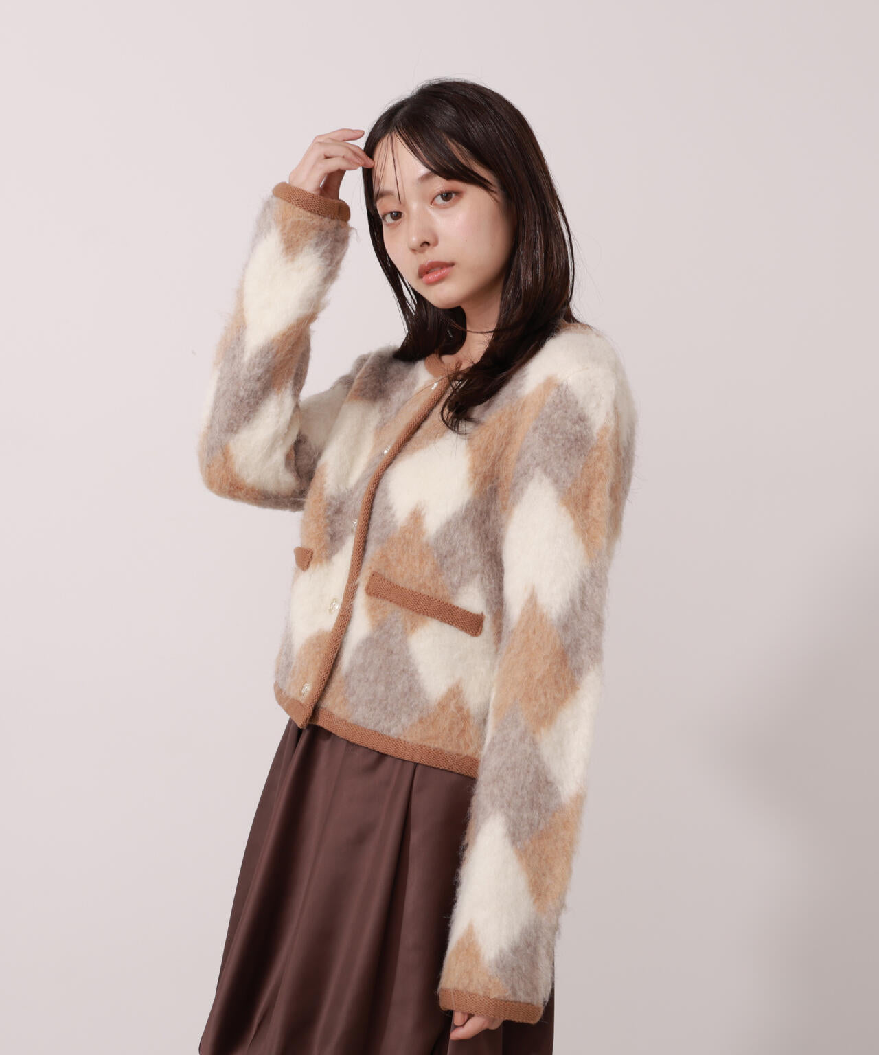 【青島心さん着用】シャギーニットジャケット