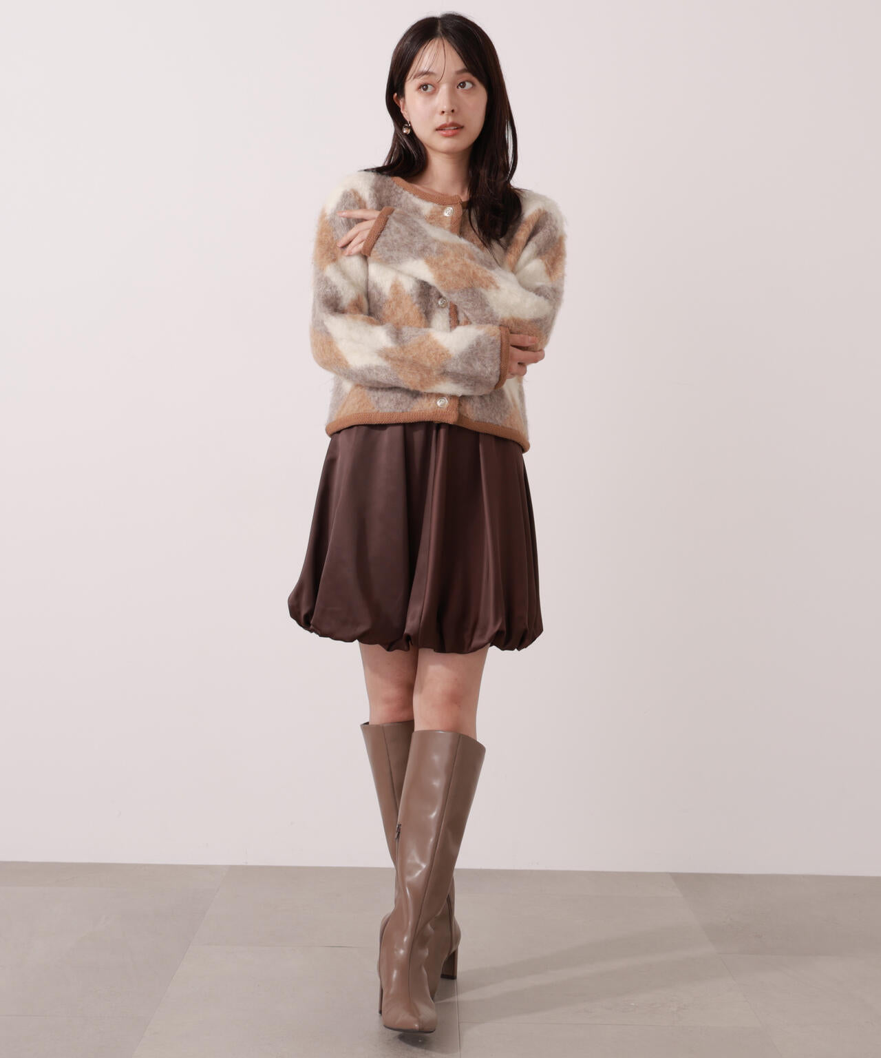 【青島心さん着用】シャギーニットジャケット