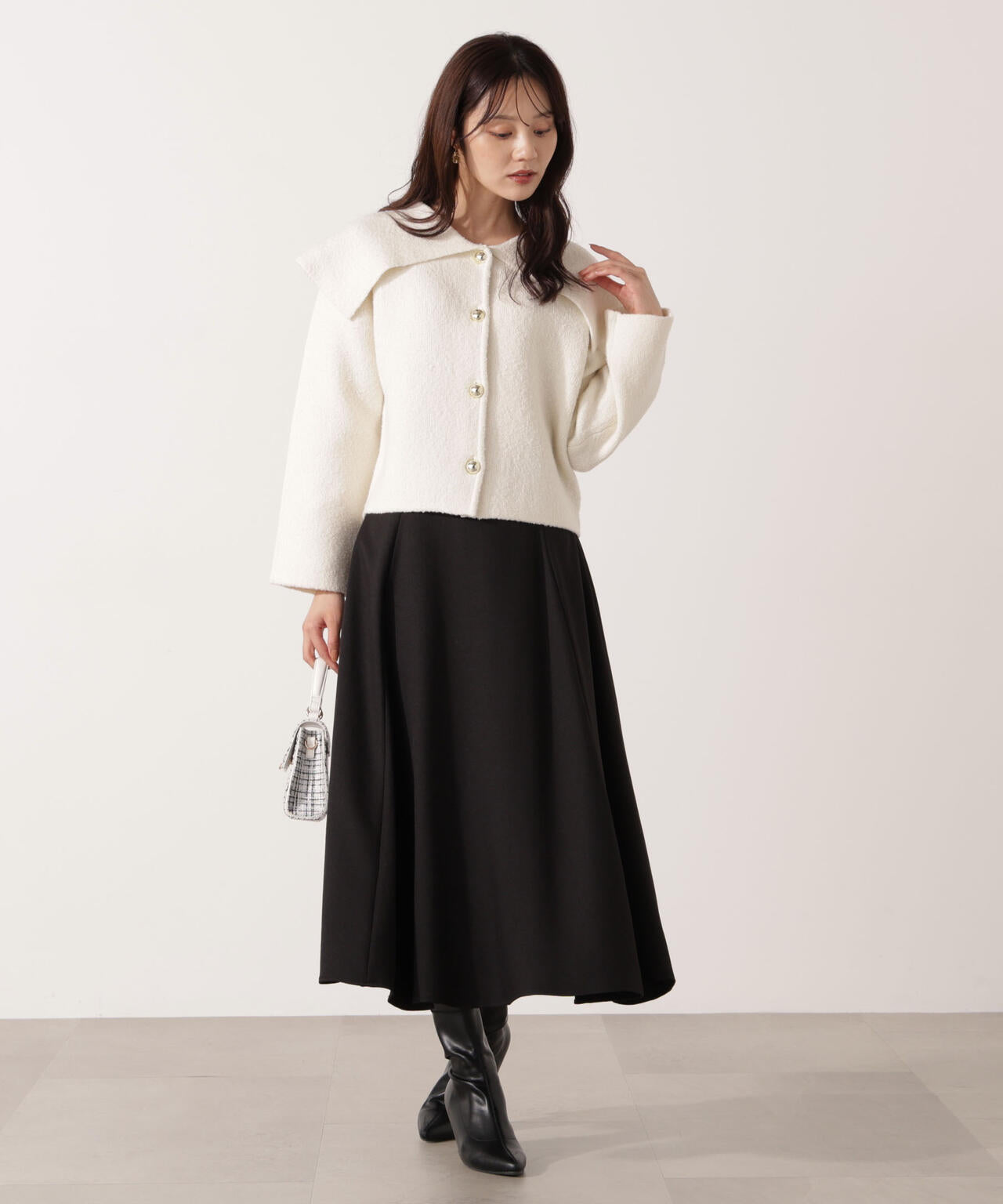 ビッグカラーカーディガン