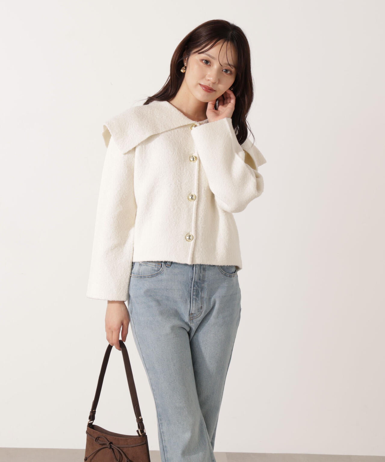 ビッグカラーカーディガン