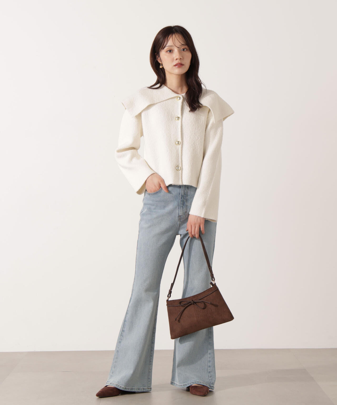 ビッグカラーカーディガン