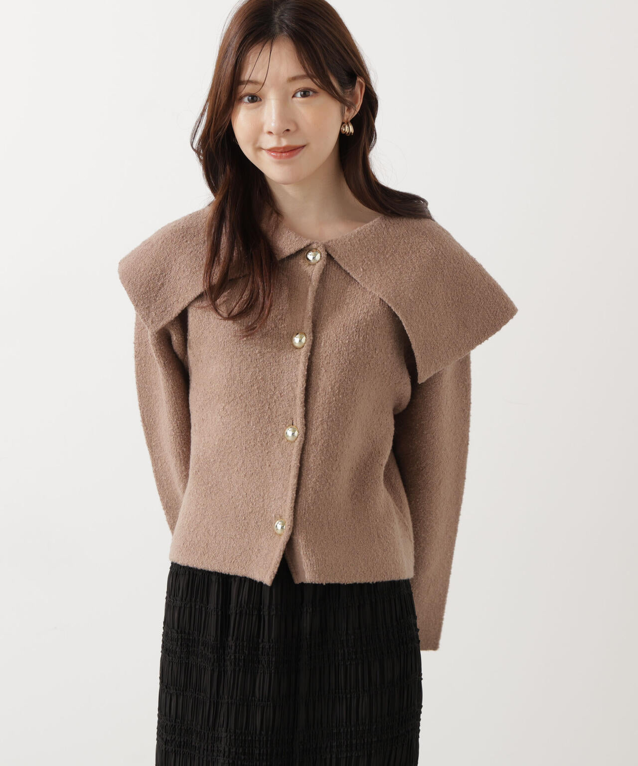 ビッグカラーカーディガン