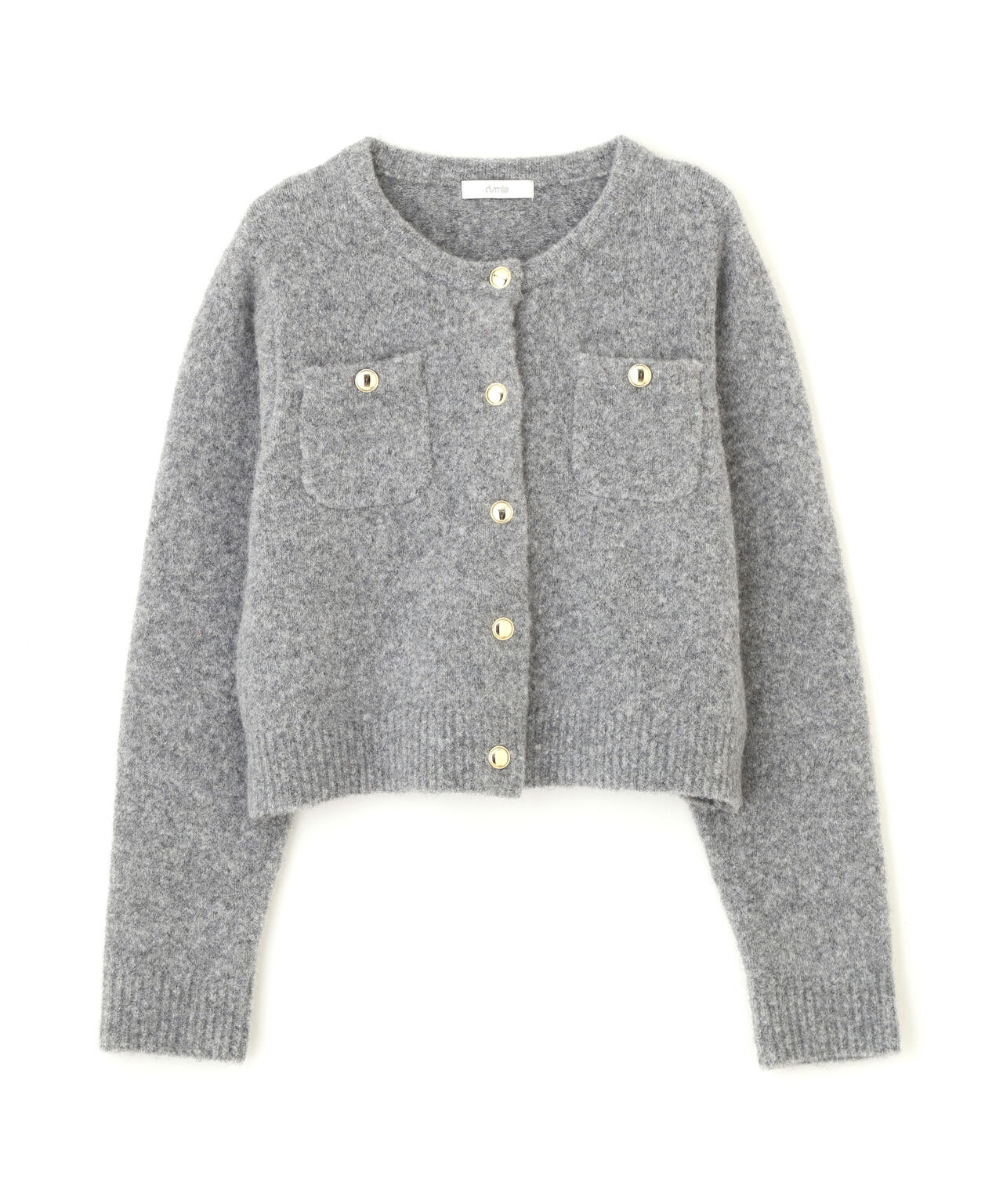 【加藤栞さん着用】釦POINTウール混カーディガン