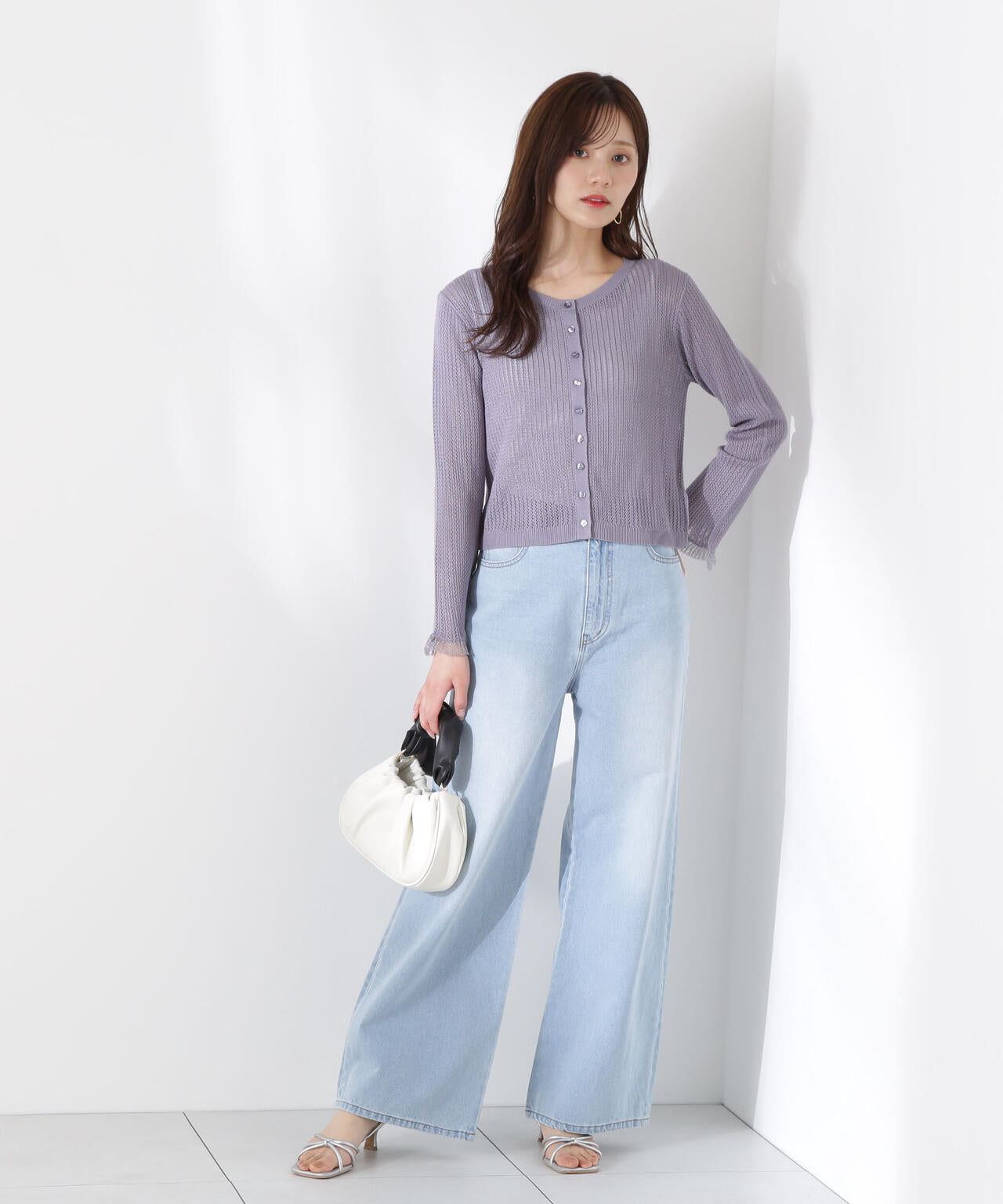 美品[Drawer]コットン ポリエステル フーディ シアードッキングカーディガン | PROPORTION BODY DRESSING