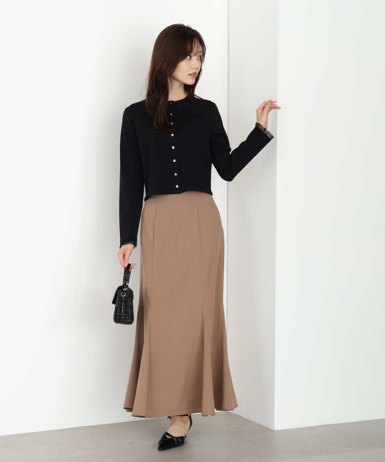 ＜ハンドウォッシャブル＞ゴールド釦カーディガン