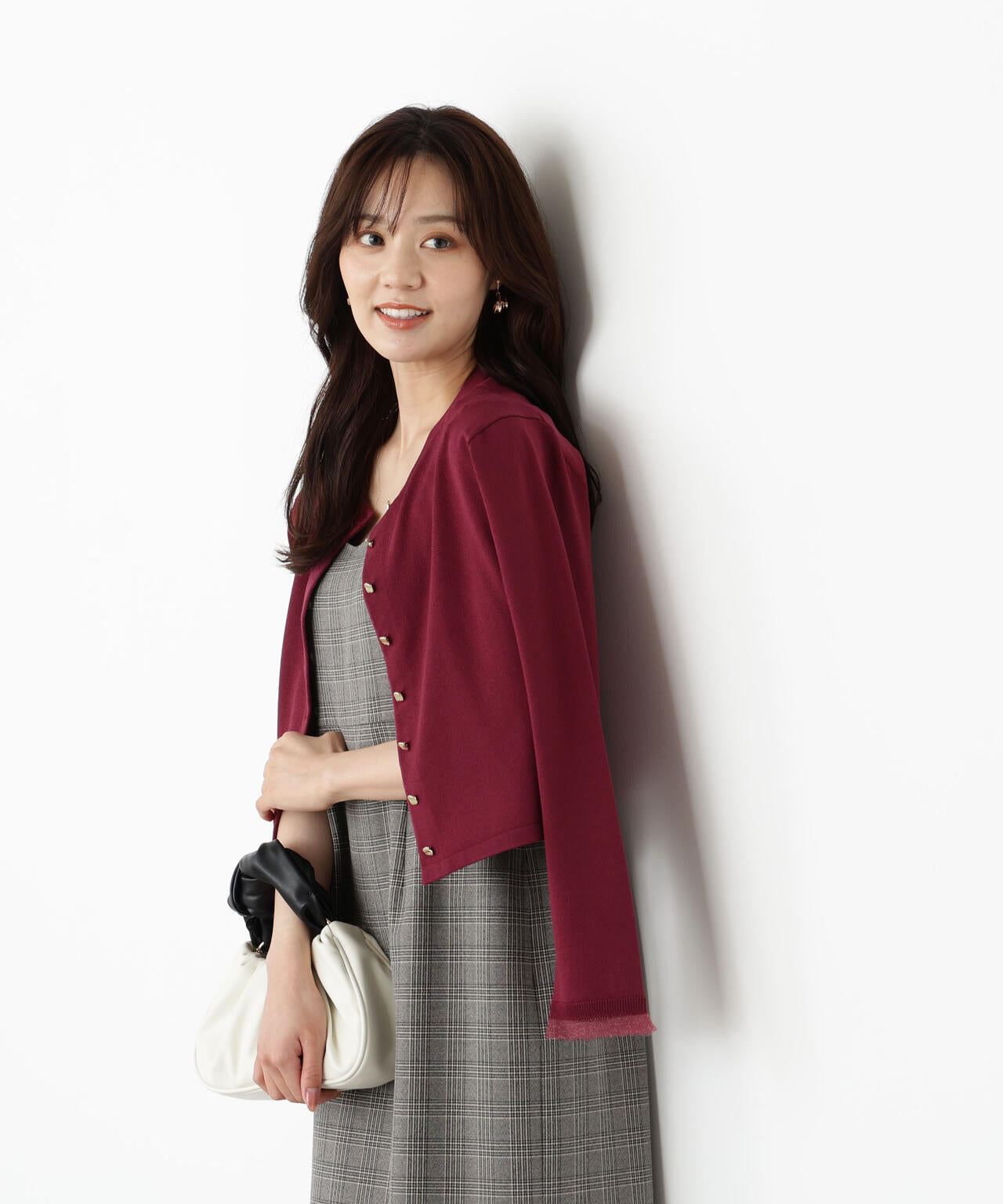 ＜ハンドウォッシャブル＞ゴールド釦カーディガン