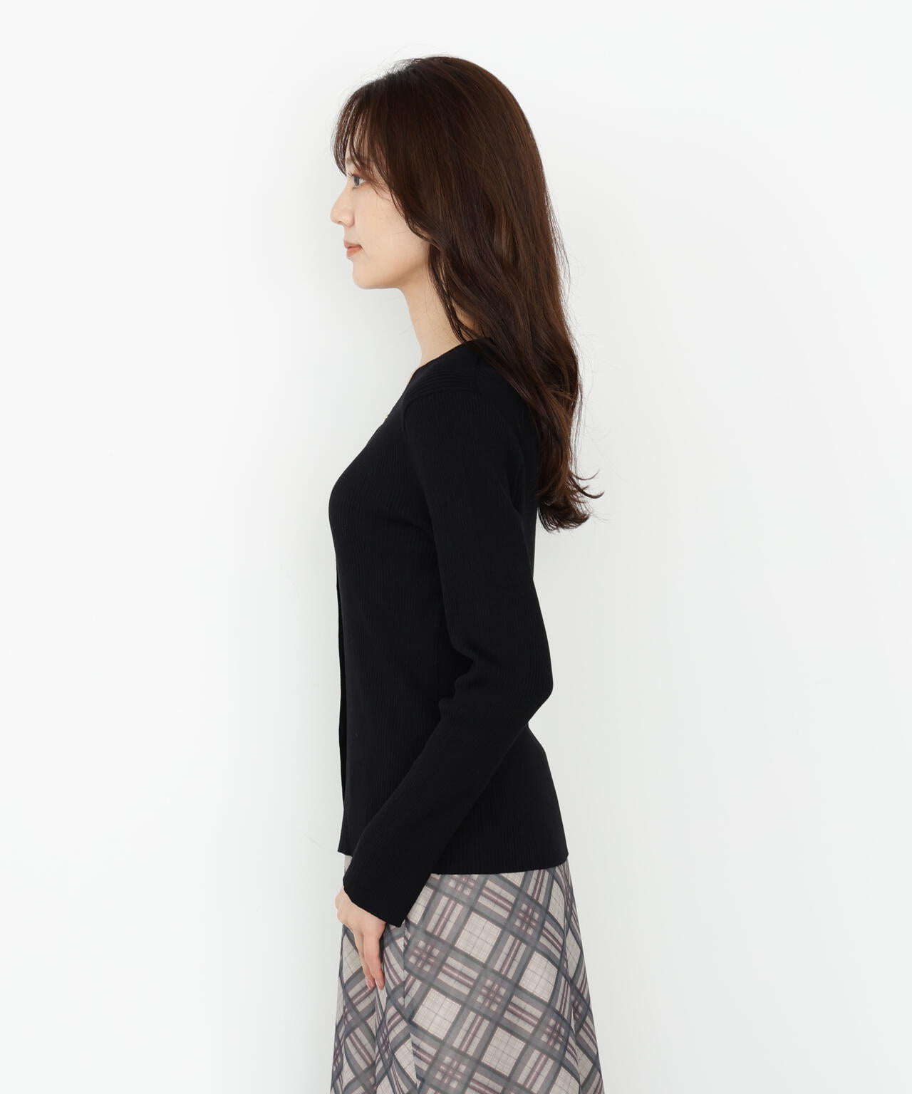 フロント釦カーディガン