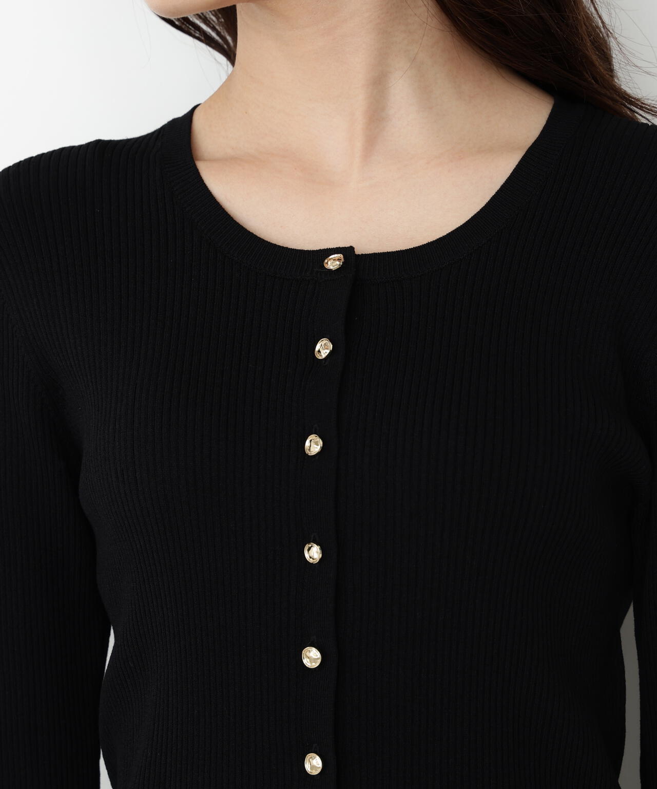 フロント釦カーディガン