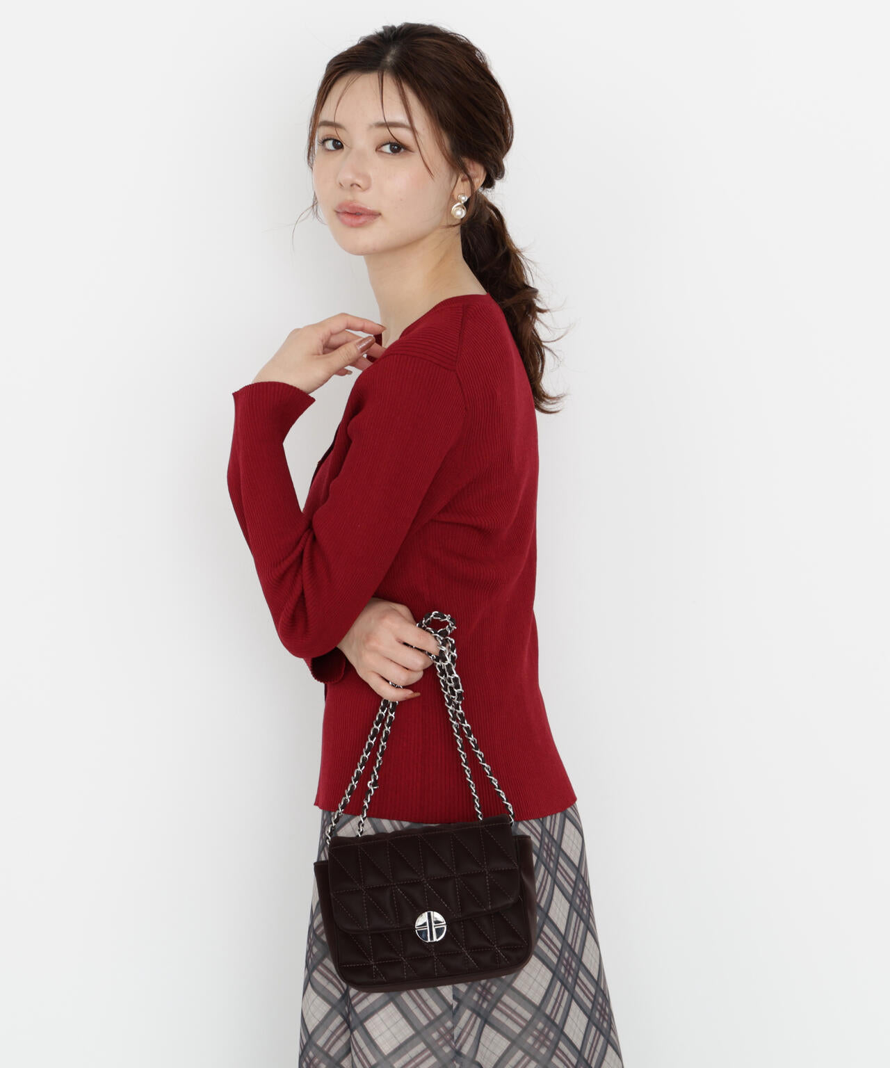 フロント釦カーディガン