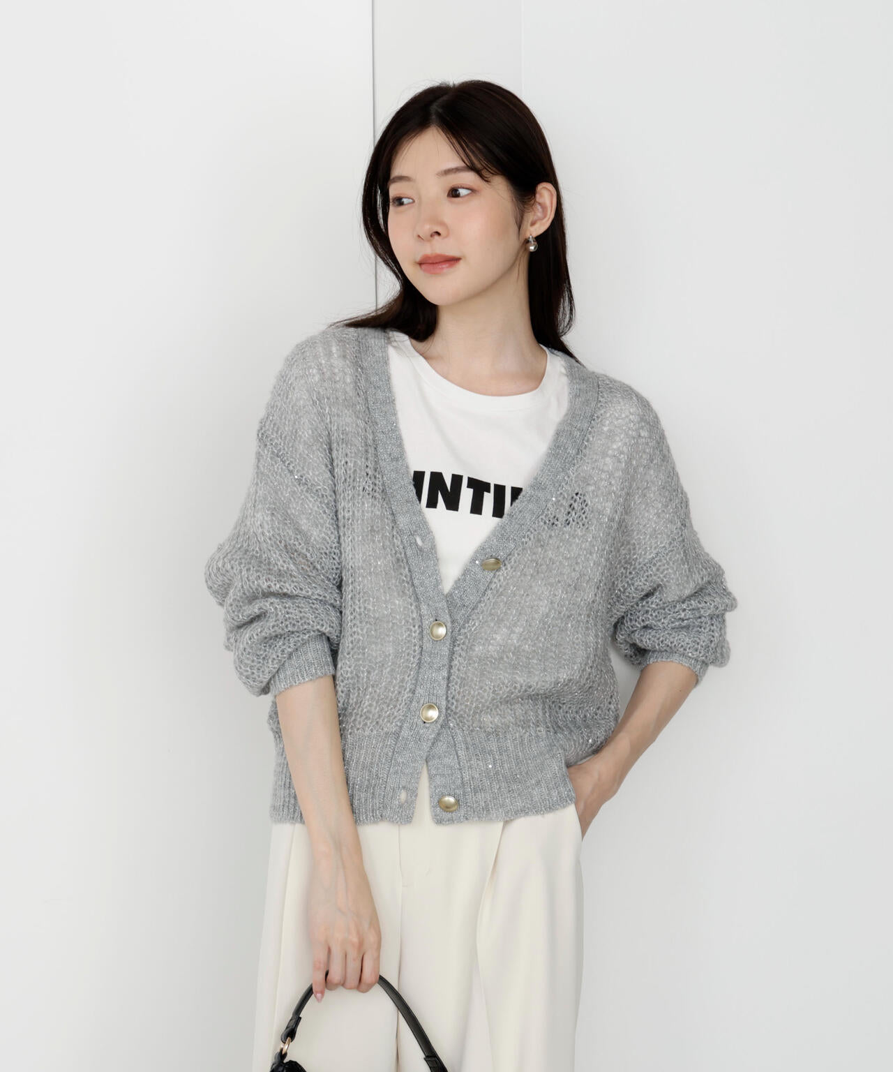 【松川星さん着用】シアー切り替えペプラムニット　モカ 松川星さん着用】シアー切り替えペプラムニット モカ - メルカリ