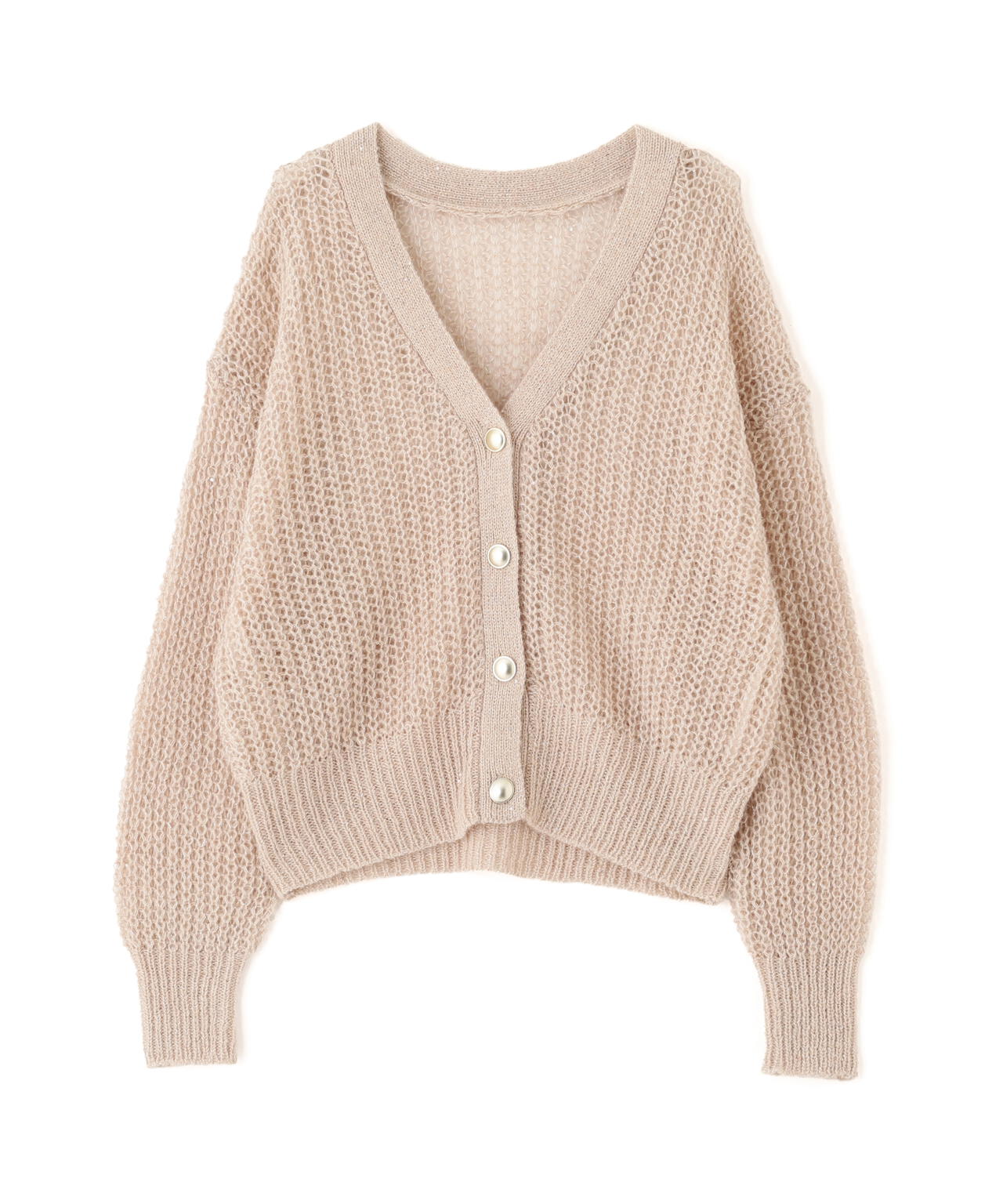 松川星さん着用】スパンコール透かし編み2wayカーディガン