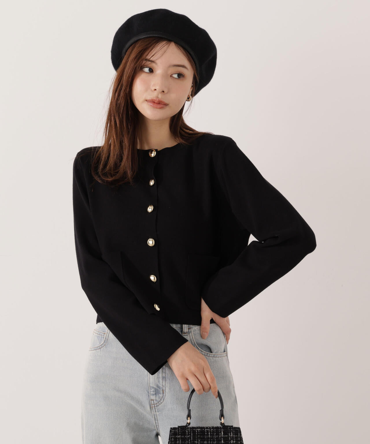 【青島心さん着用】＜ハンドウォッシャブル＞シルク混ニットカーディガン