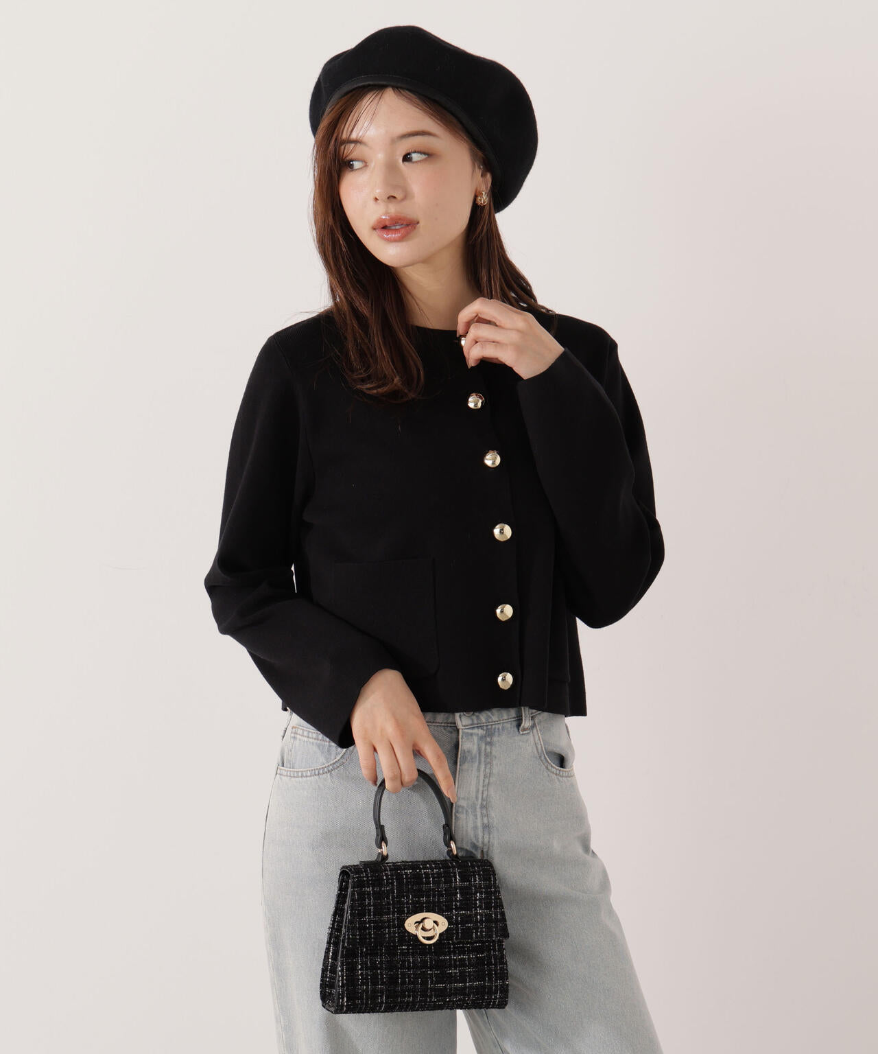 【青島心さん着用】＜ハンドウォッシャブル＞シルク混ニットカーディガン