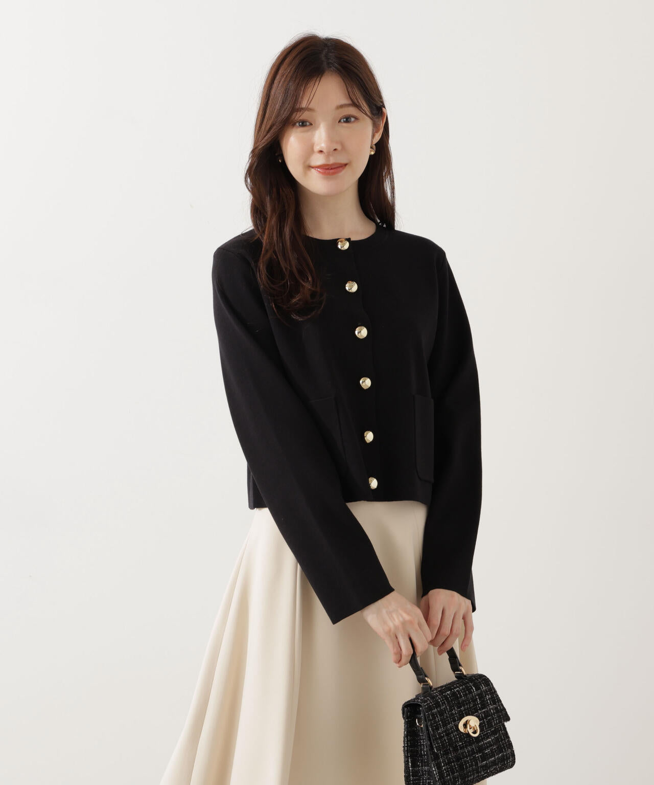 【青島心さん着用】＜ハンドウォッシャブル＞シルク混ニットカーディガン