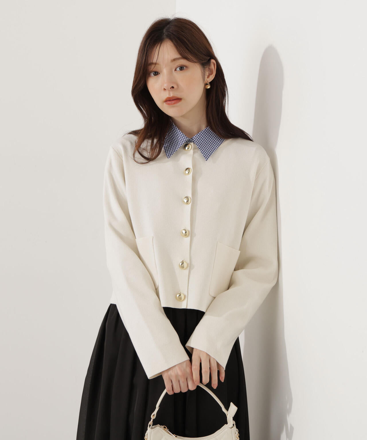 【青島心さん着用】＜ハンドウォッシャブル＞シルク混ニットカーディガン