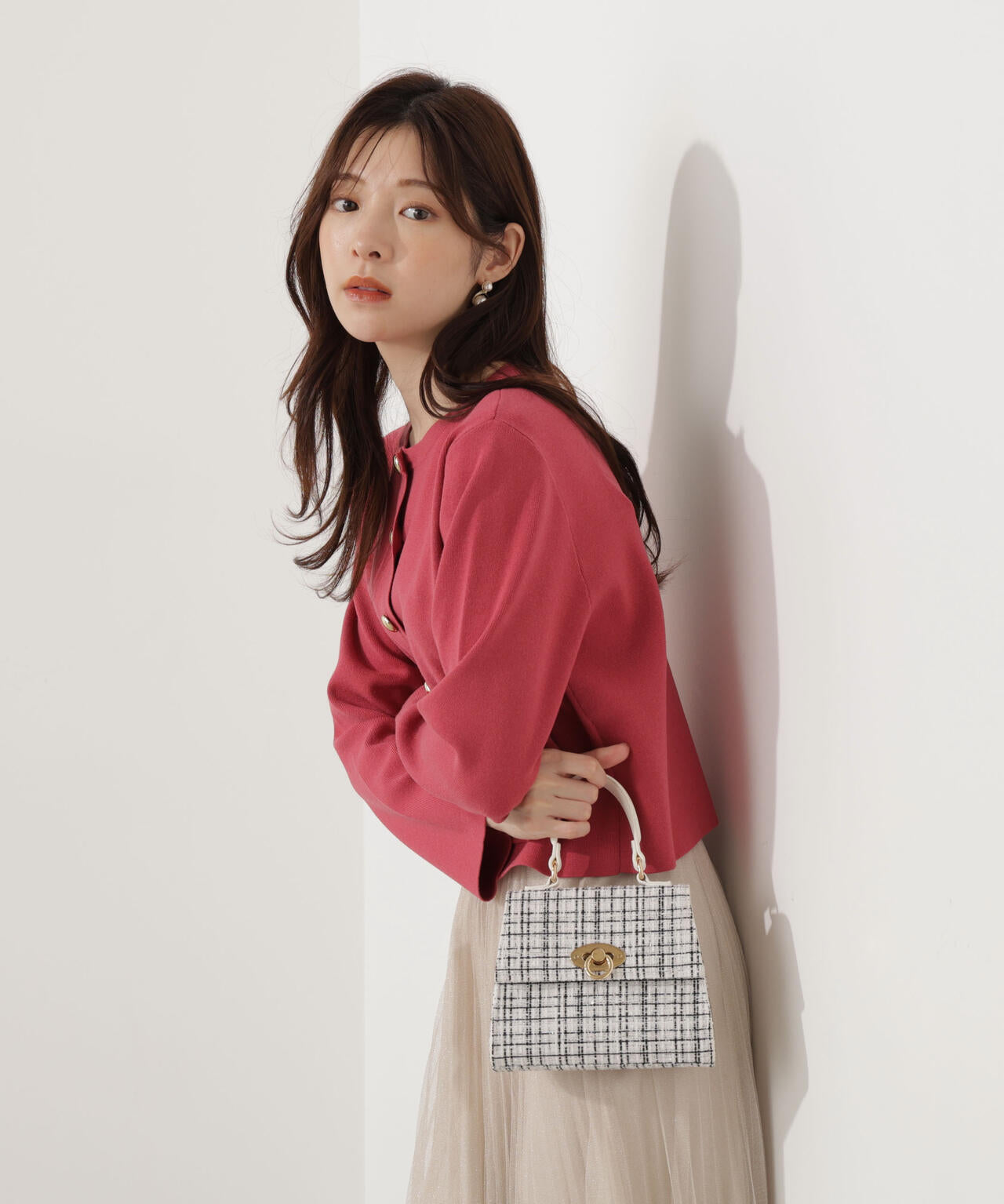 【青島心さん着用】＜ハンドウォッシャブル＞シルク混ニットカーディガン