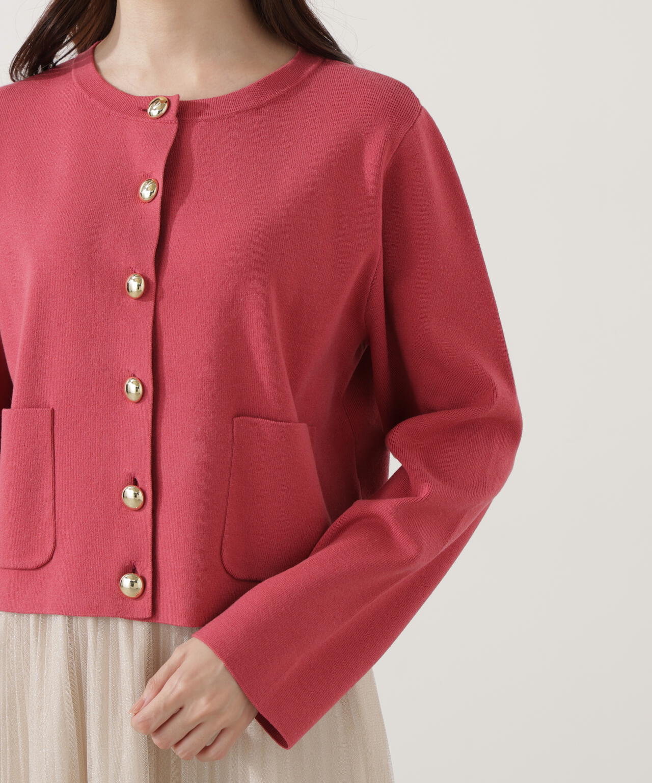 【青島心さん着用】＜ハンドウォッシャブル＞シルク混ニットカーディガン