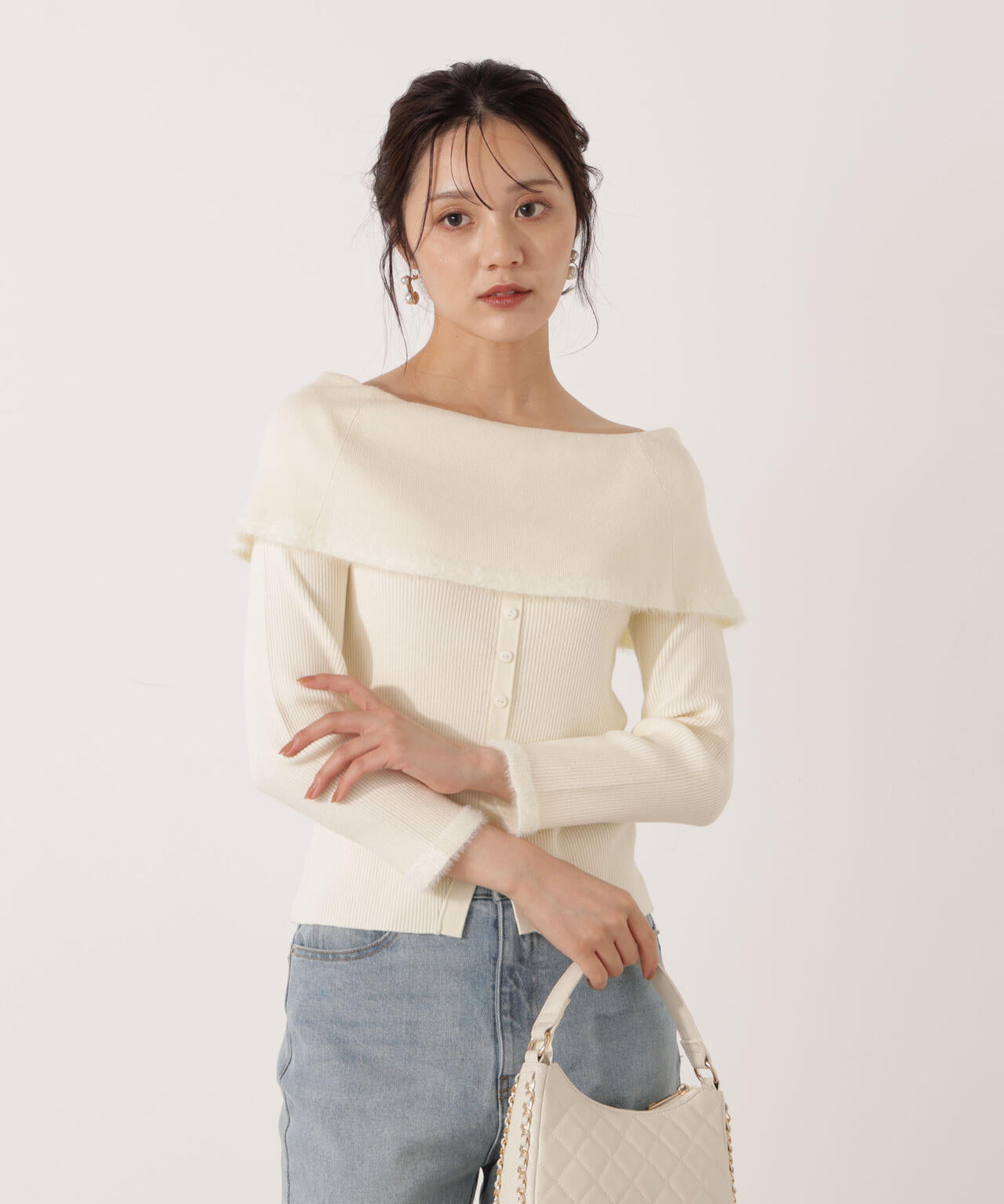 ポイントフェザーオフショルニット | PROPORTION BODY DRESSING