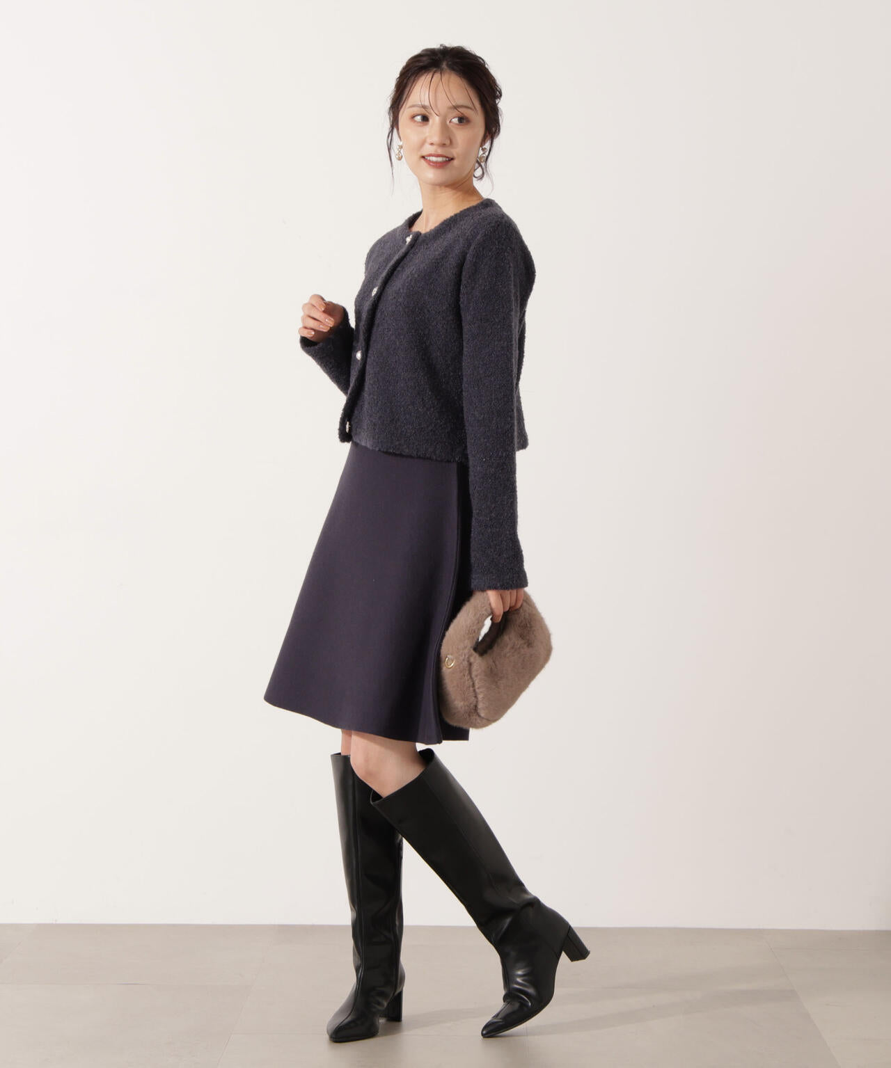 《EDIT COLOGNE》ブークレカーディガン