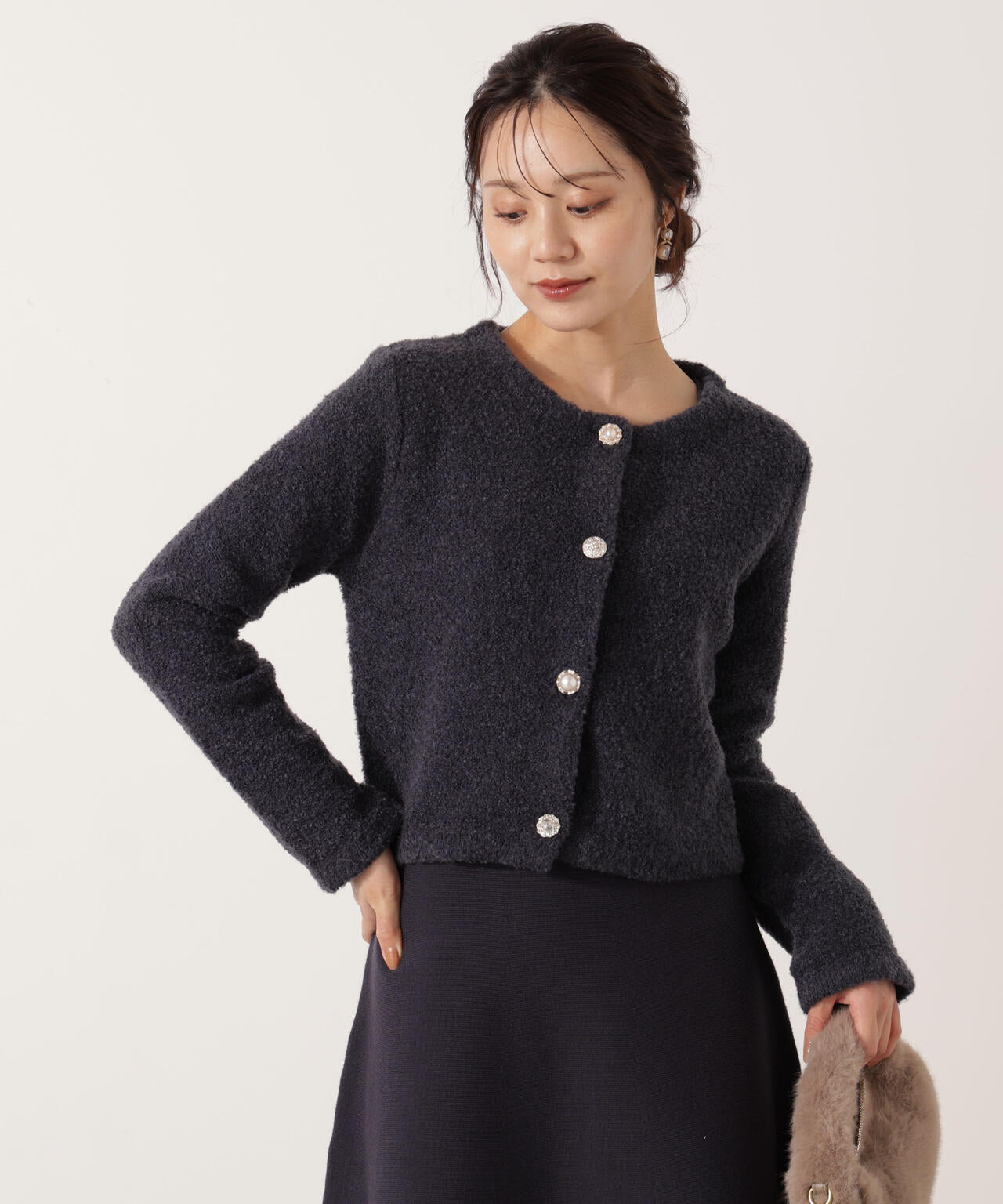 《EDIT COLOGNE》ブークレカーディガン