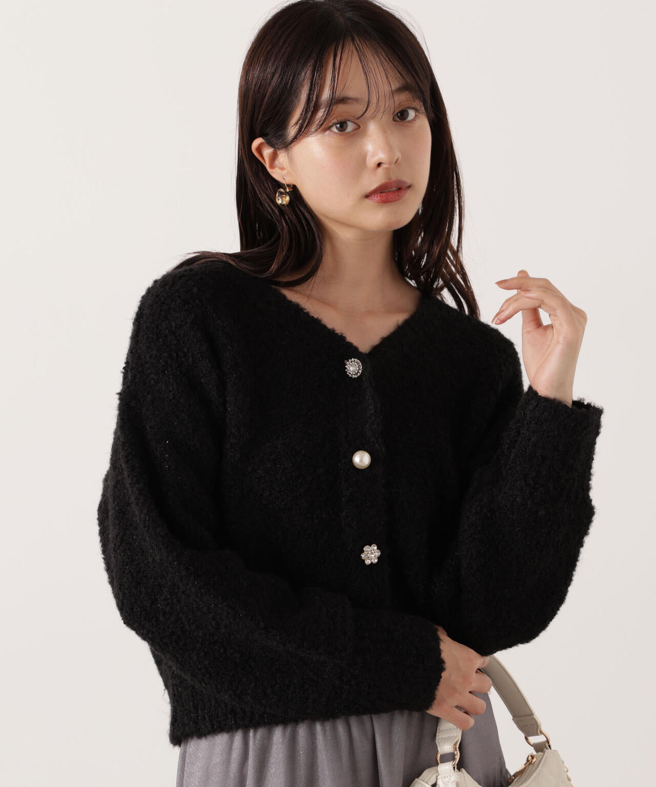 EDIT COLOGNE》ファンシーヤーンビジューカディガン | PROPORTION BODY