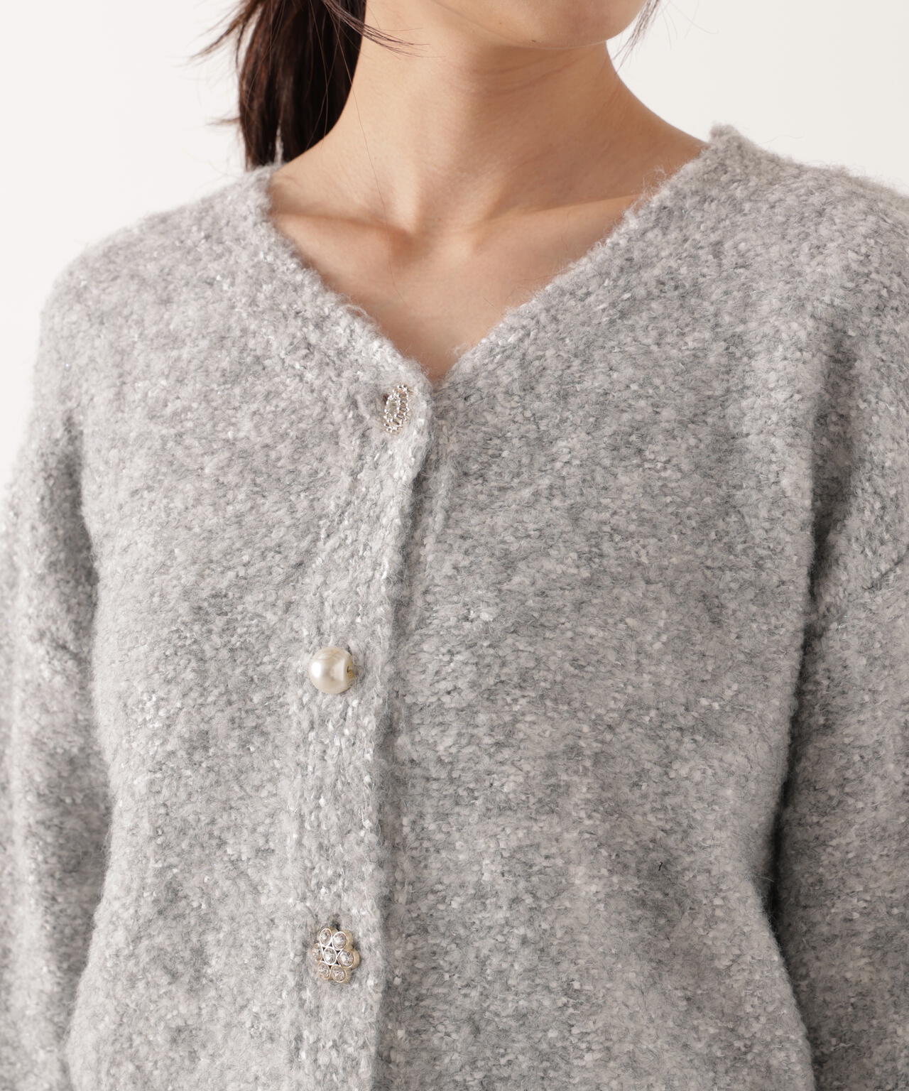 EDIT COLOGNE》ファンシーヤーンビジューカディガン | PROPORTION BODY