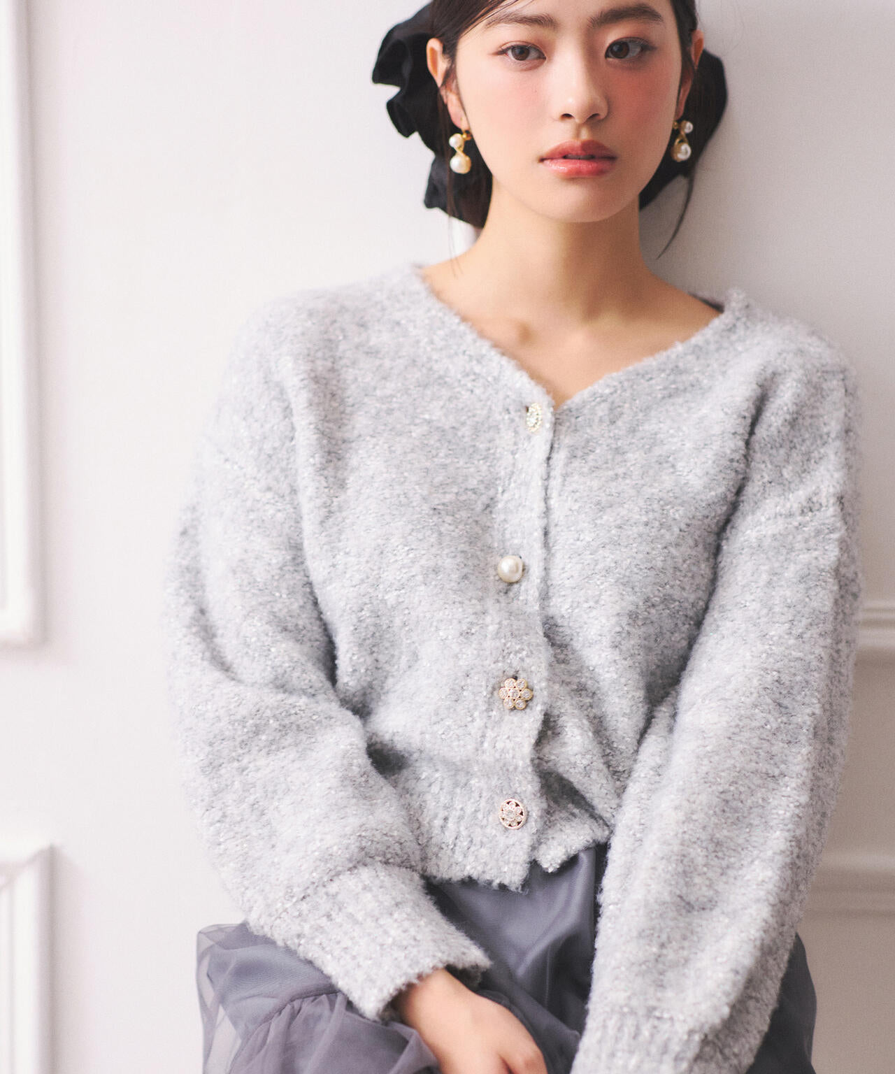 EDIT COLOGNE》ファンシーヤーンビジューカディガン | PROPORTION BODY