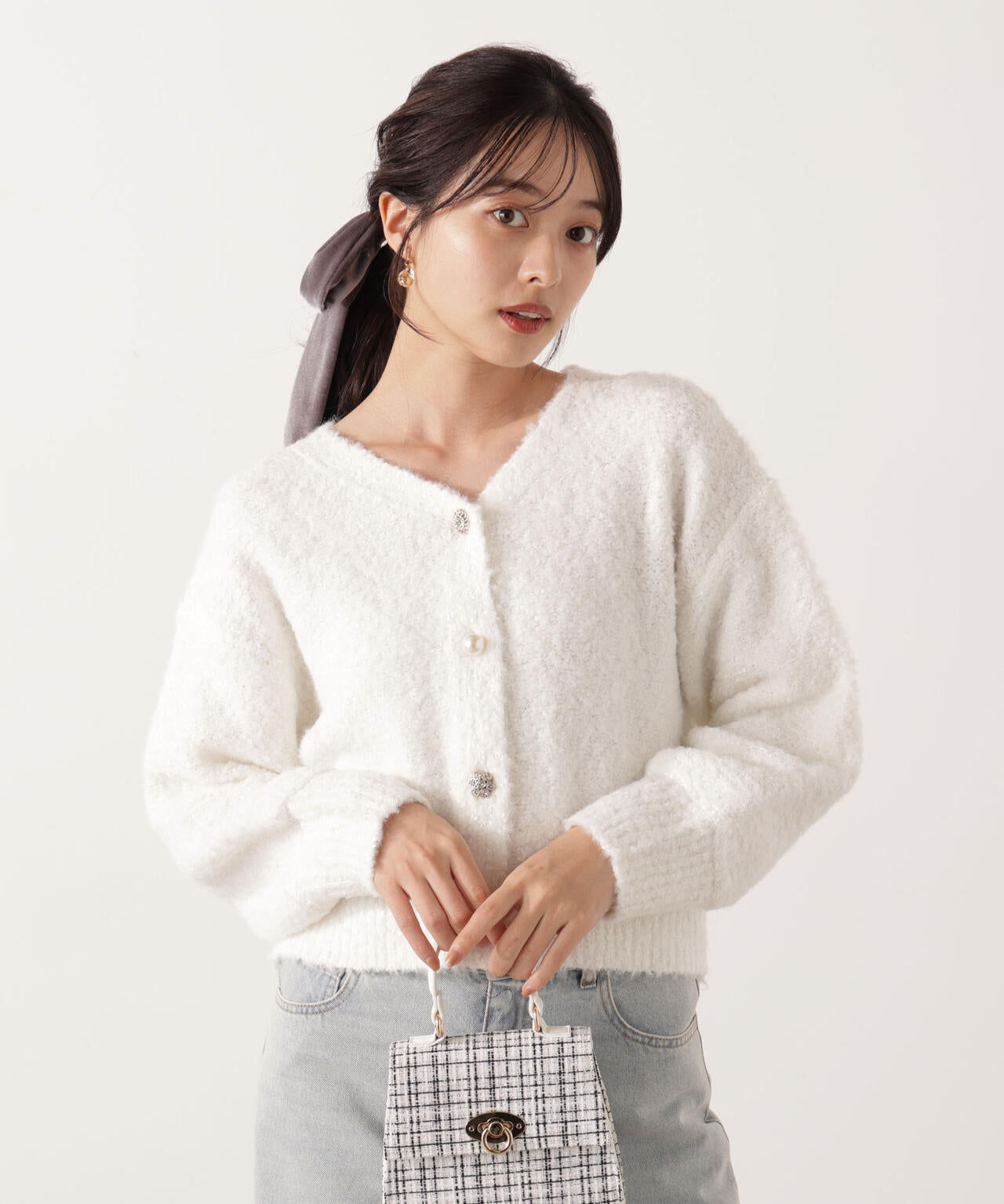 EDIT COLOGNE》ファンシーヤーンビジューカディガン | PROPORTION BODY