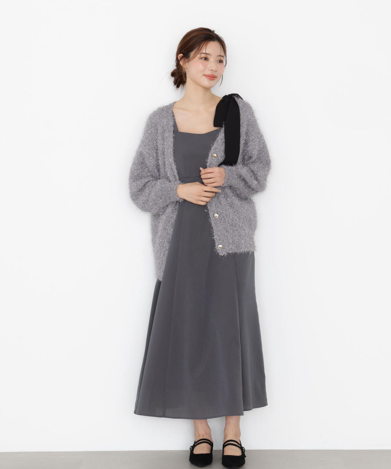 EDIT COLOGNE》ラメフェザーカーディガン | PROPORTION BODY DRESSING