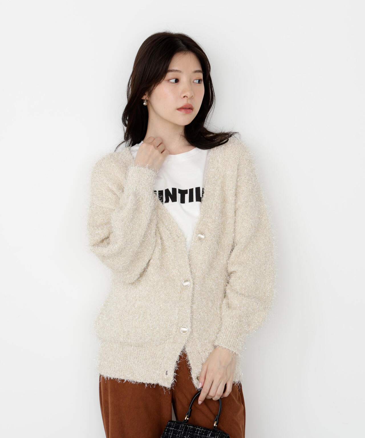 EDIT COLOGNE》ラメフェザーカーディガン | PROPORTION BODY DRESSING