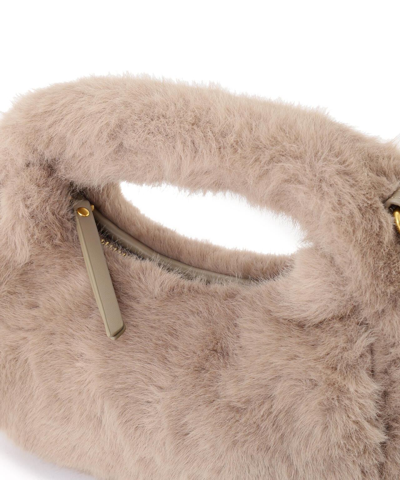 フェイクファーハンドルミニバッグ