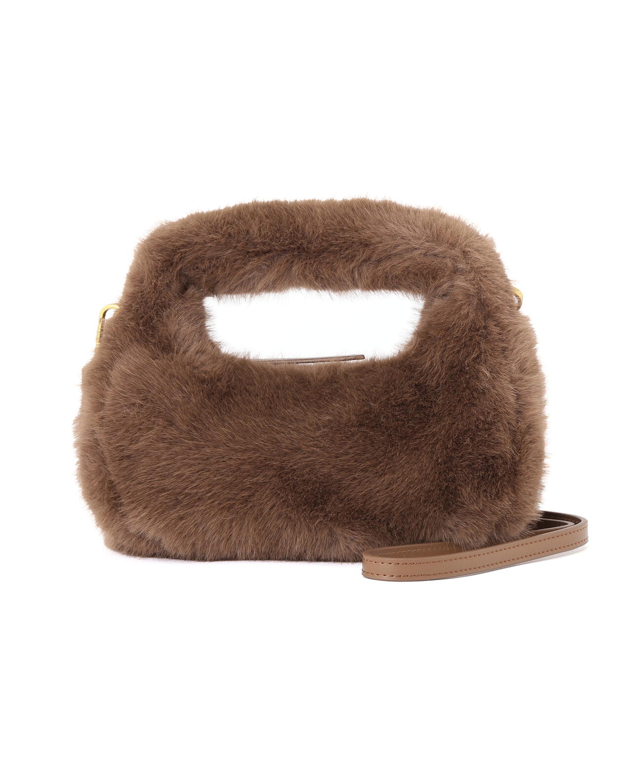 フェイクファーハンドルミニバッグ