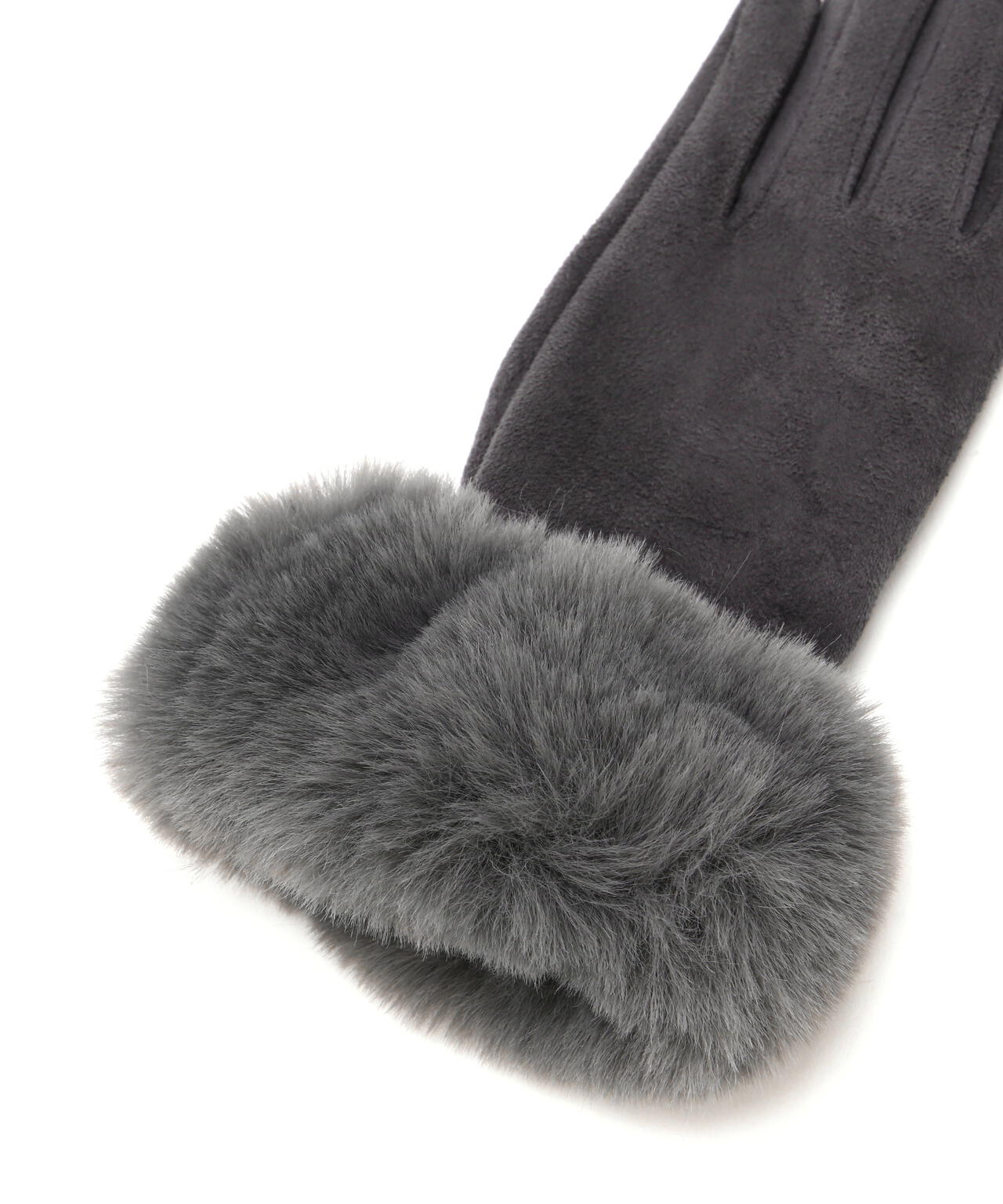 フェイクスエードファーグローブ