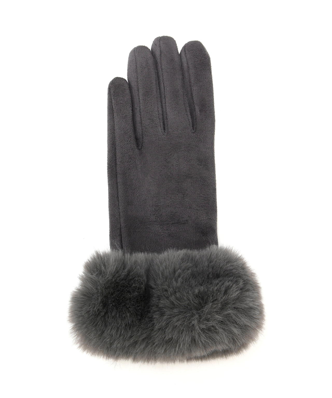 フェイクスエードファーグローブ