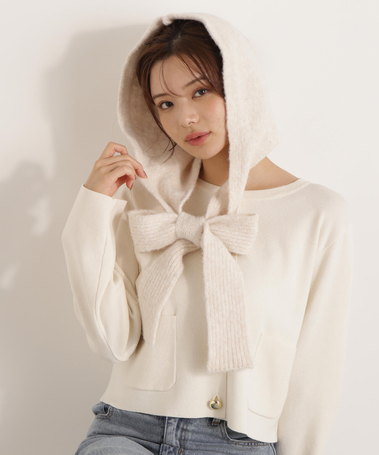 美品❥プロポーションボディドレッシング フードつきニットTop’s ニットフード | PROPORTION BODY DRESSING（プロポーションボディ