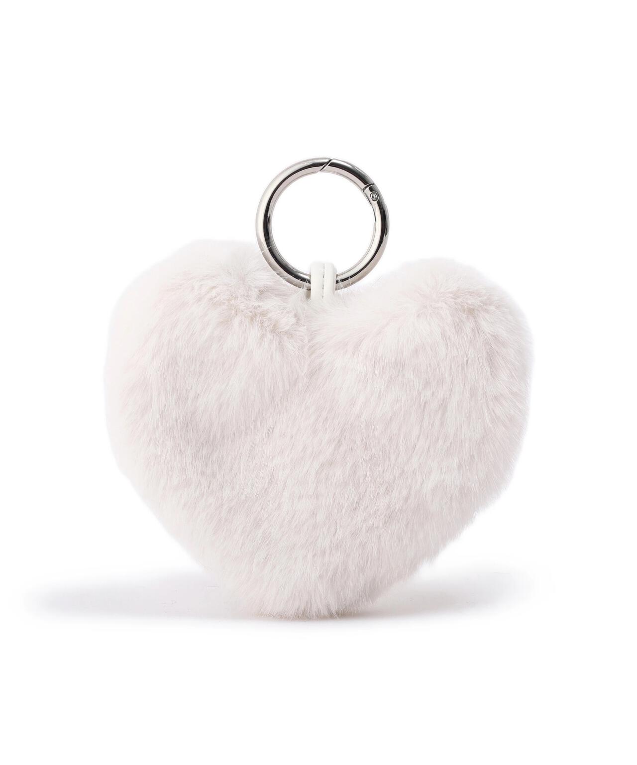 フェイクファーハートチャーム