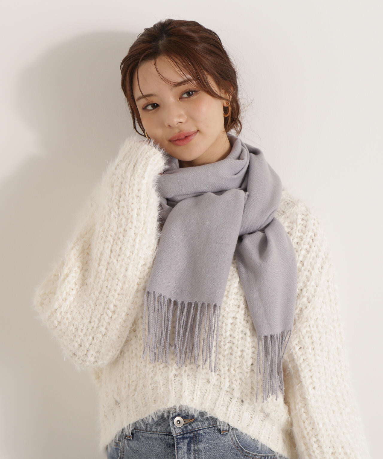 異素材ストール GLOBAL WORK ストール マフラー 静電軽減着られるストール